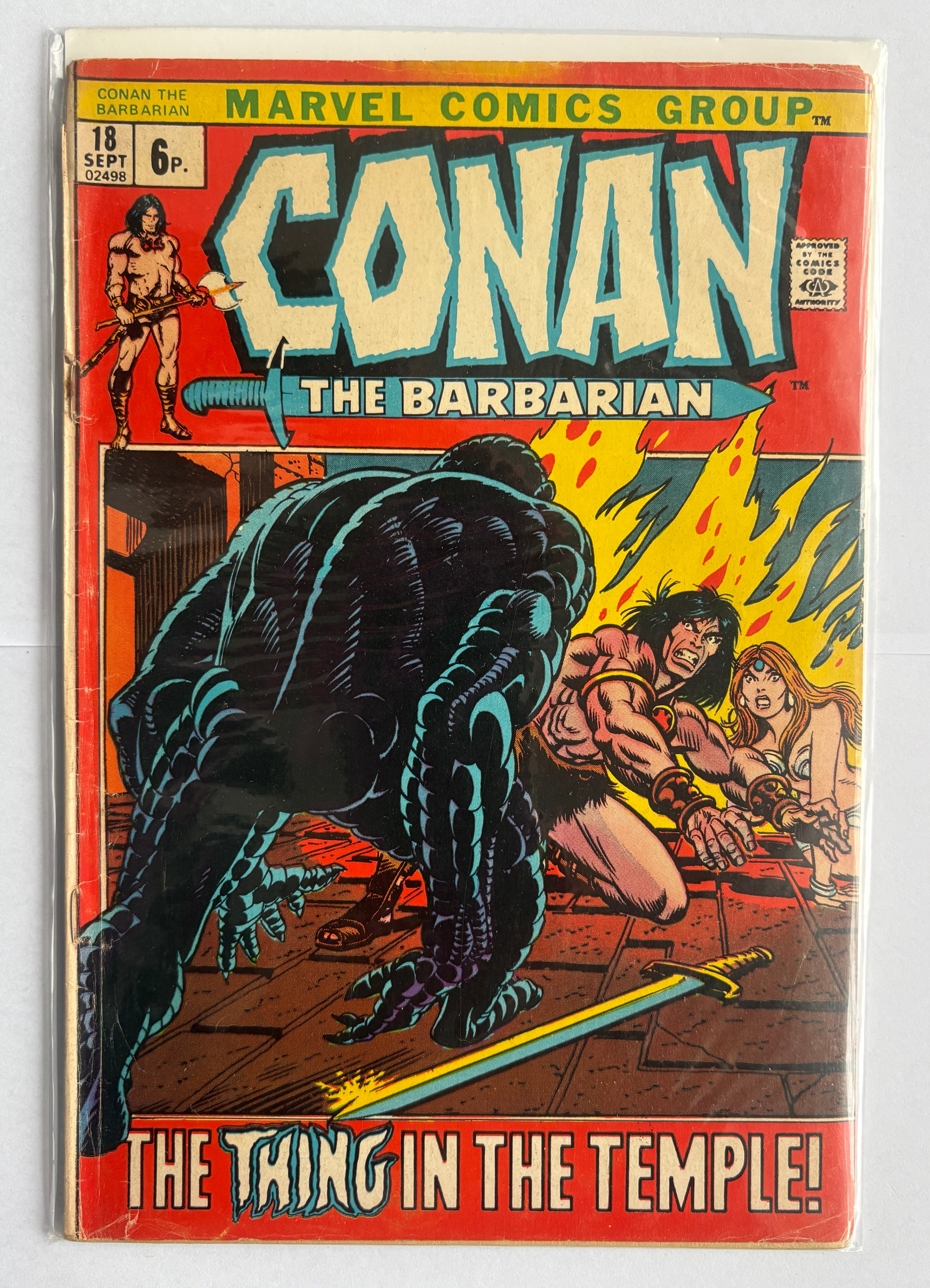 Conan the Barbarian #18 - Marvel Comics UK Variant September 1972 VG 4.0