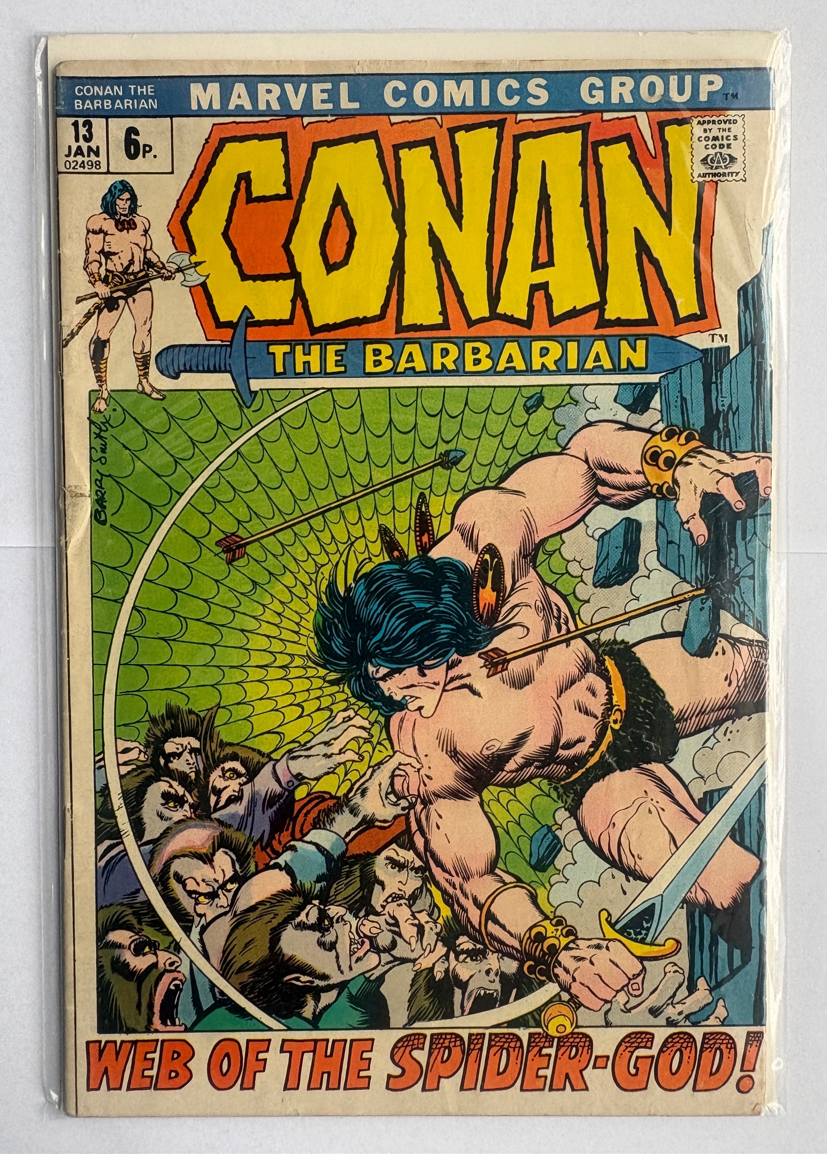 Conan the Barbarian #13 - Marvel Comics UK Variant January 1972 VG+ 4.5