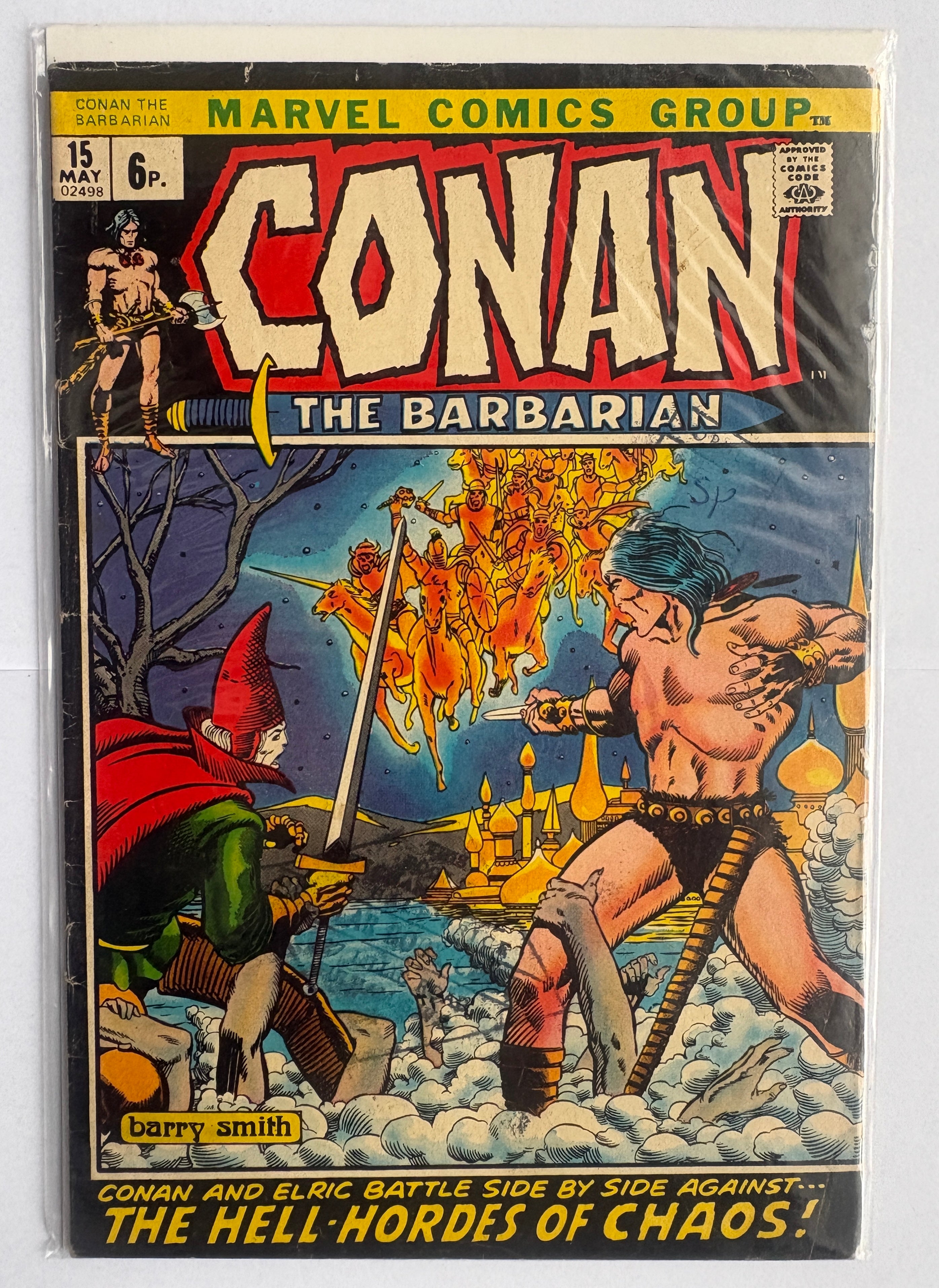 Conan the Barbarian #15 - Barry Smith Marvel Comics UK Variant May 1972 FN- 5.5
