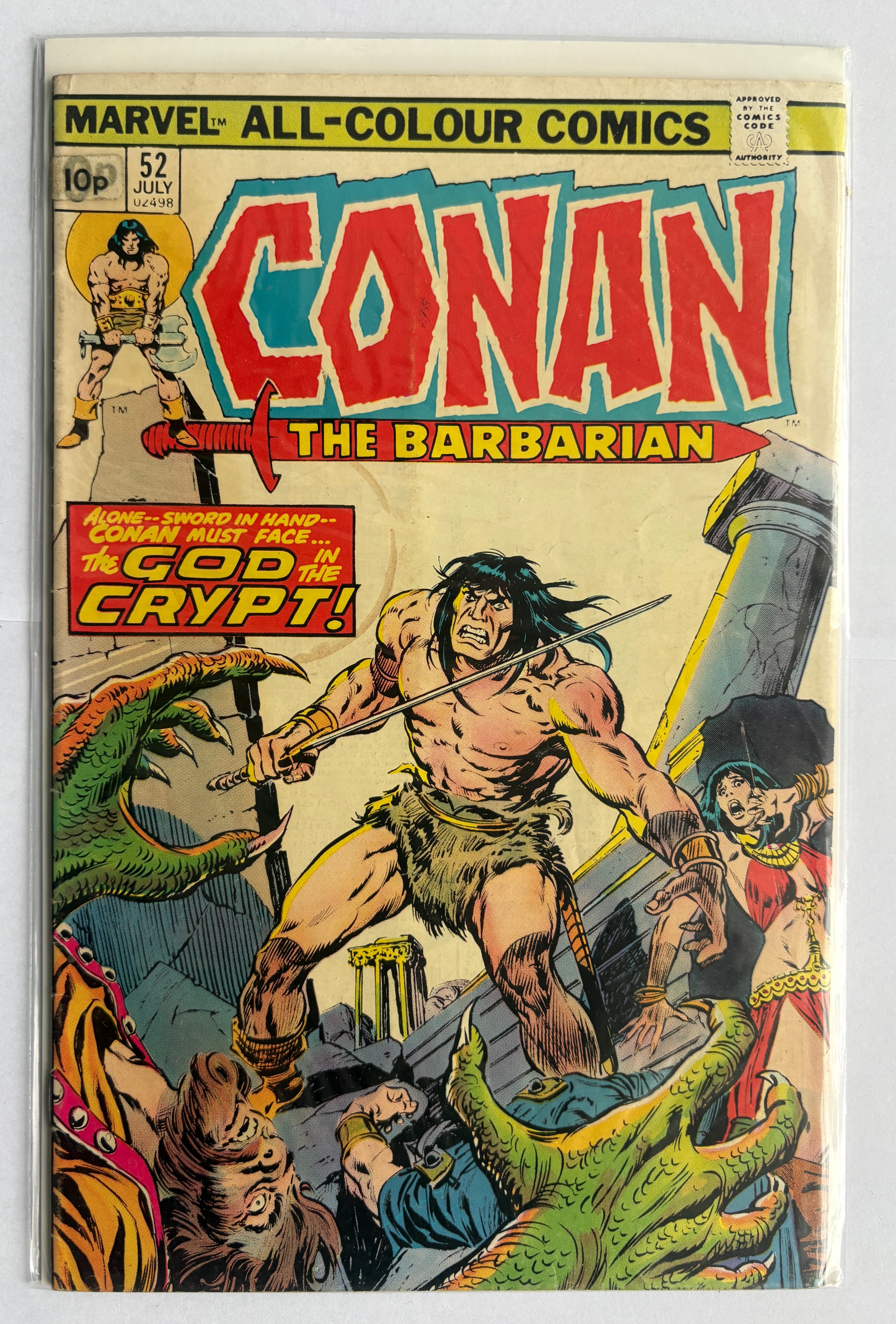 Conan the Barbarian #52 - Marvel Comics UK Variant - July 1975 VG/FN 5.0