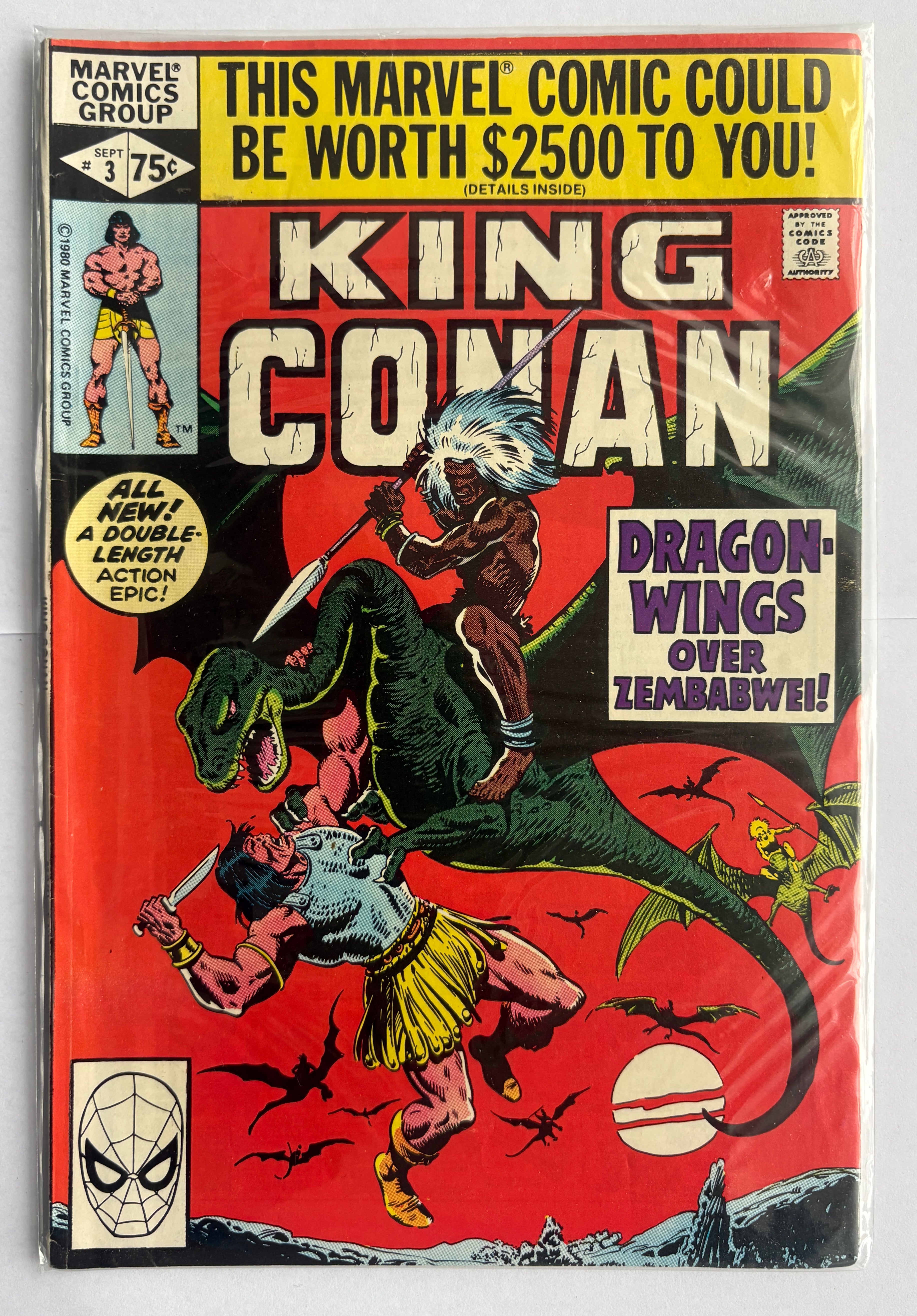 KING CONAN Vol: 1 #3 Dragon-Wings Over Zembabwei! - Sept 1980 FN 6.0