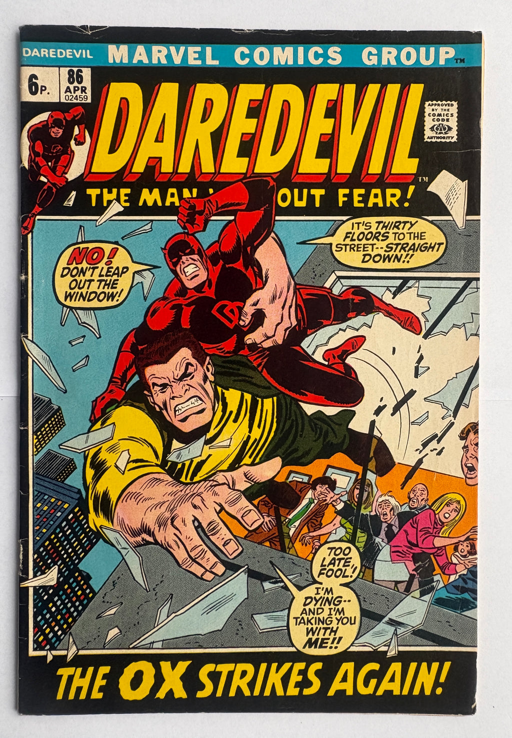 Daredevil #86 The Man Without Fear -  Marvel UK Variant April 1972 FN 6.0