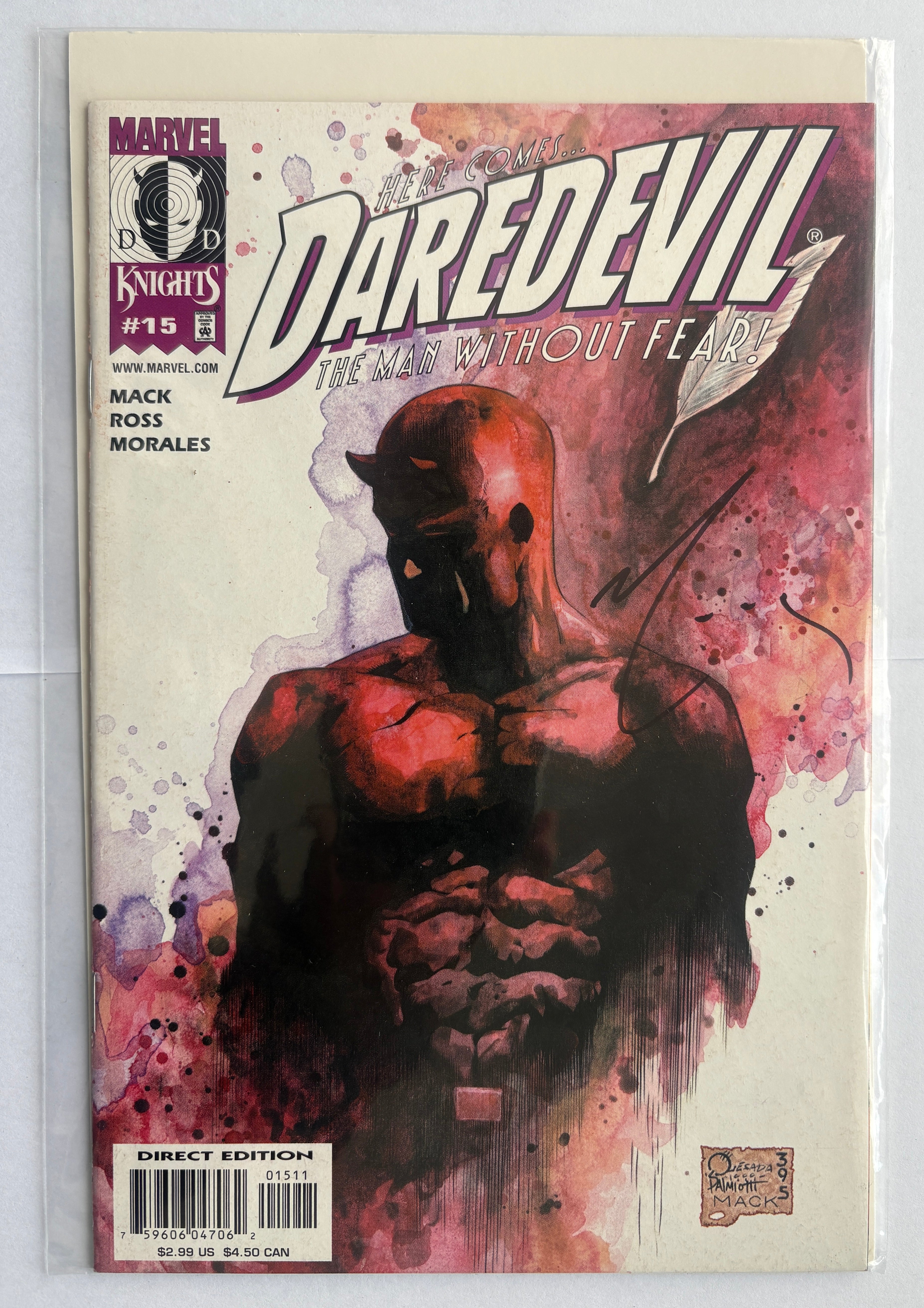 Daredevil #15 - 1st Printing - Signed by David Mack - April 2001 NM- 9.2