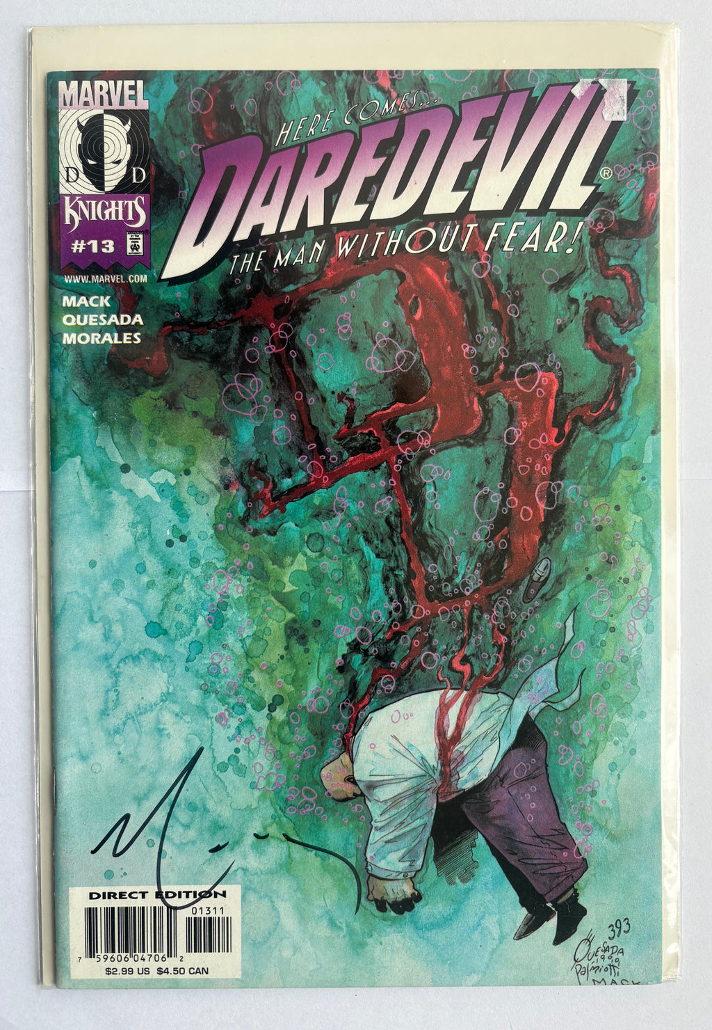 Daredevil #13 - 1st Printing - Signed by David Mack - October 2000 VF/NM 9.0
