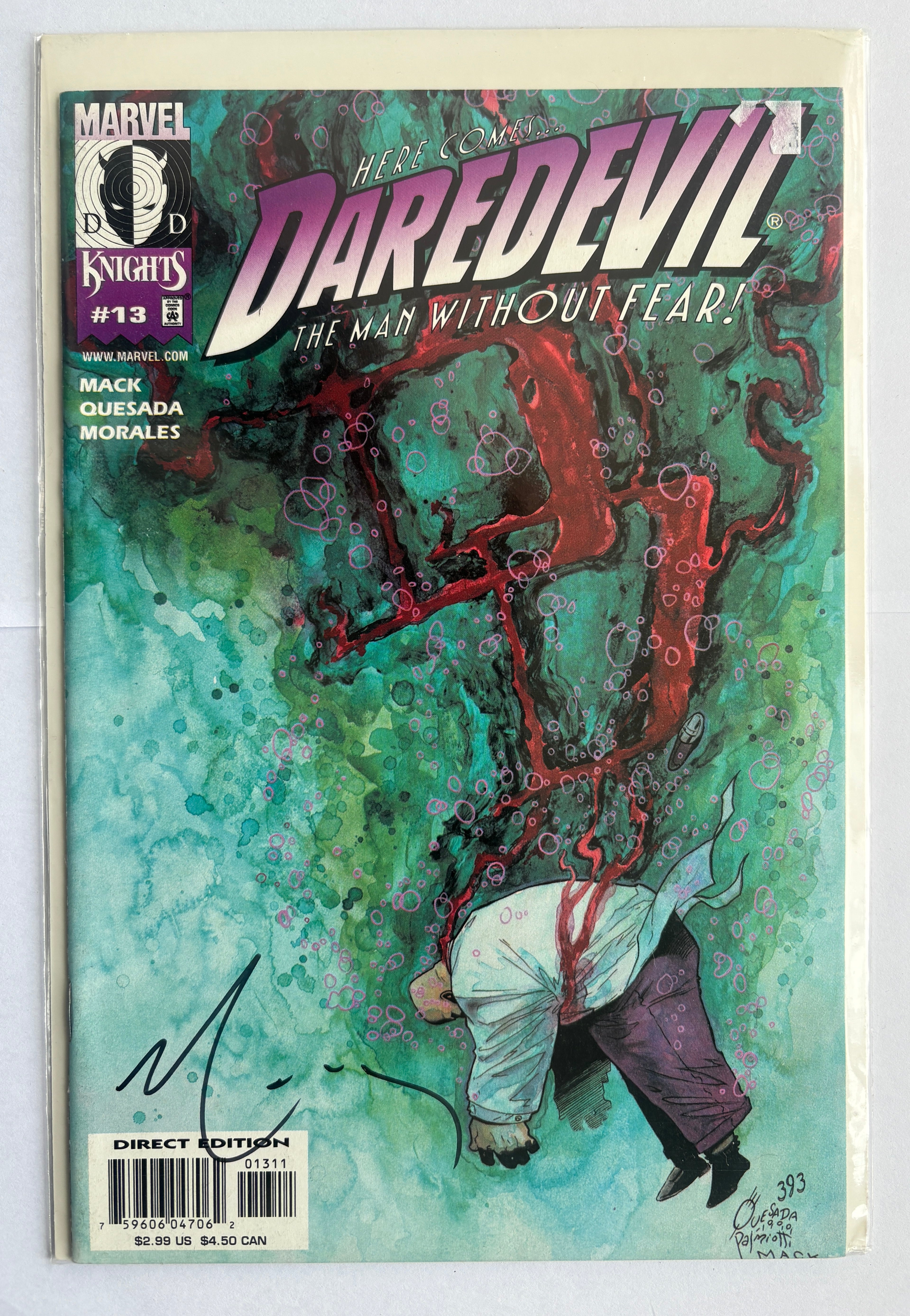 Daredevil #13 - 1st Printing - Signed by David Mack - October 2000 VF/NM 9.0
