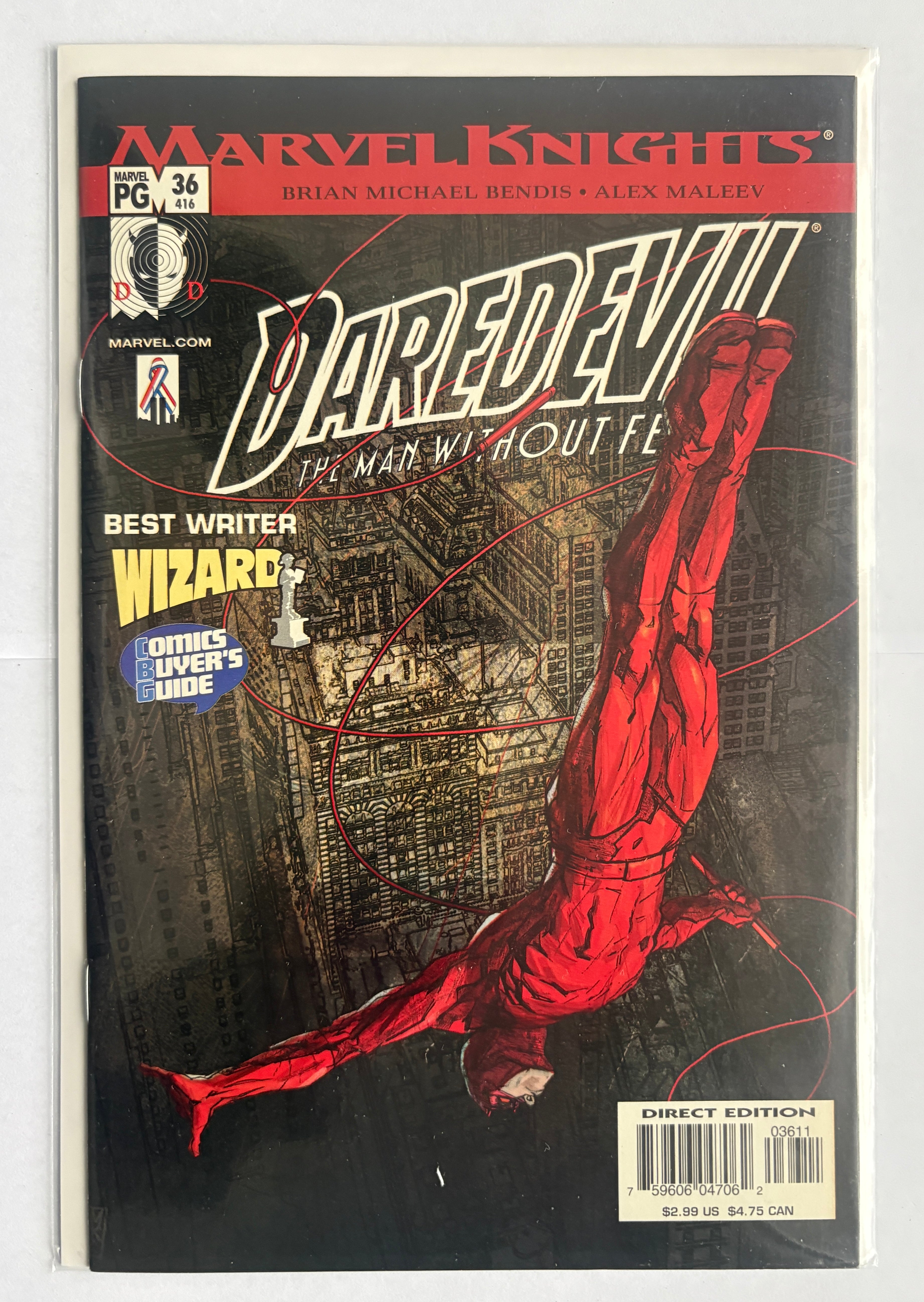 Daredevil #36 1st Printing Marvel Knights Marvel Comics October 2002 VF/NM 9.0