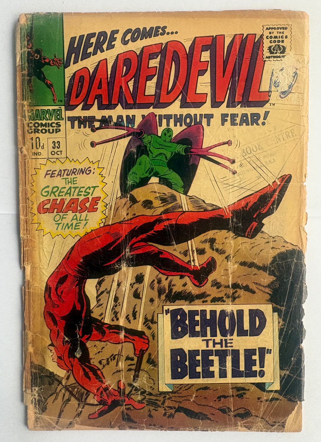 Daredevil #33 The Man Without Fear Marvel Comics UK Variant Oct 1967 FR+ 1.5