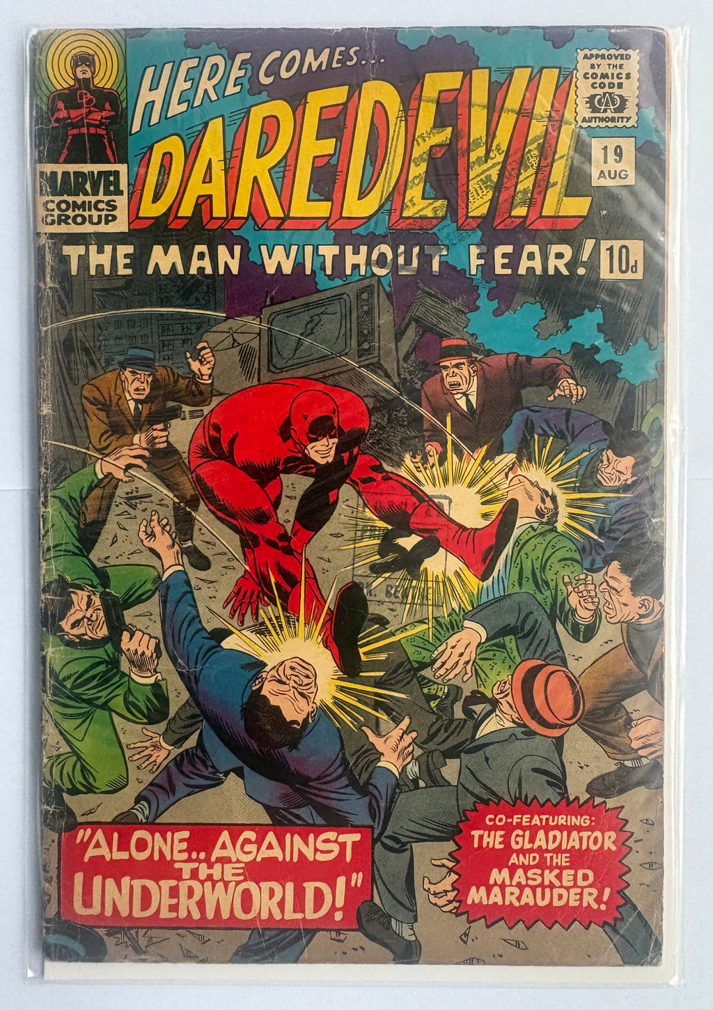 Daredevil #19 The Man Without Fear - Marvel UK Variant August 1966 VG 4.0