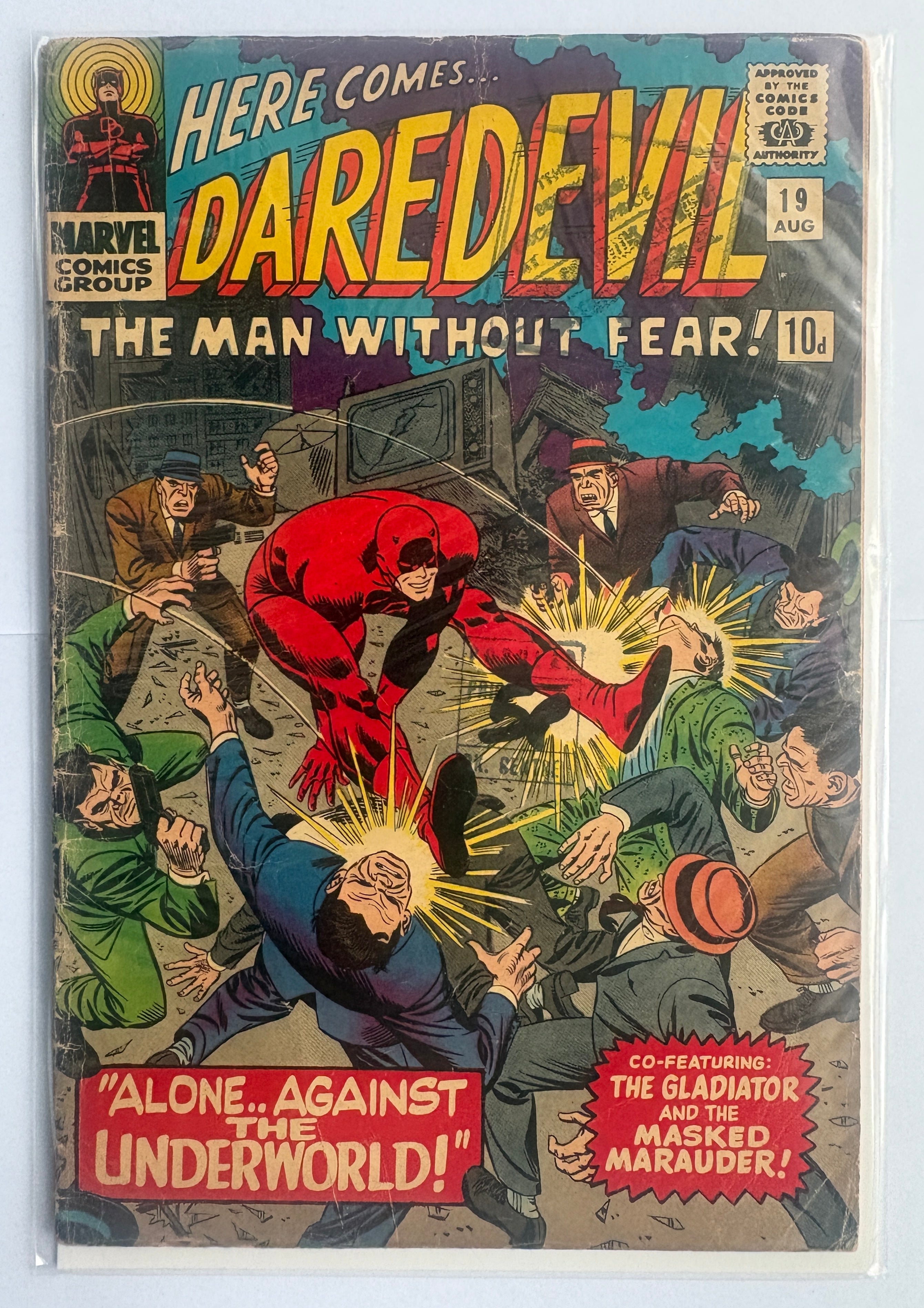 Daredevil #19 The Man Without Fear - Marvel UK Variant August 1966 VG 4.0