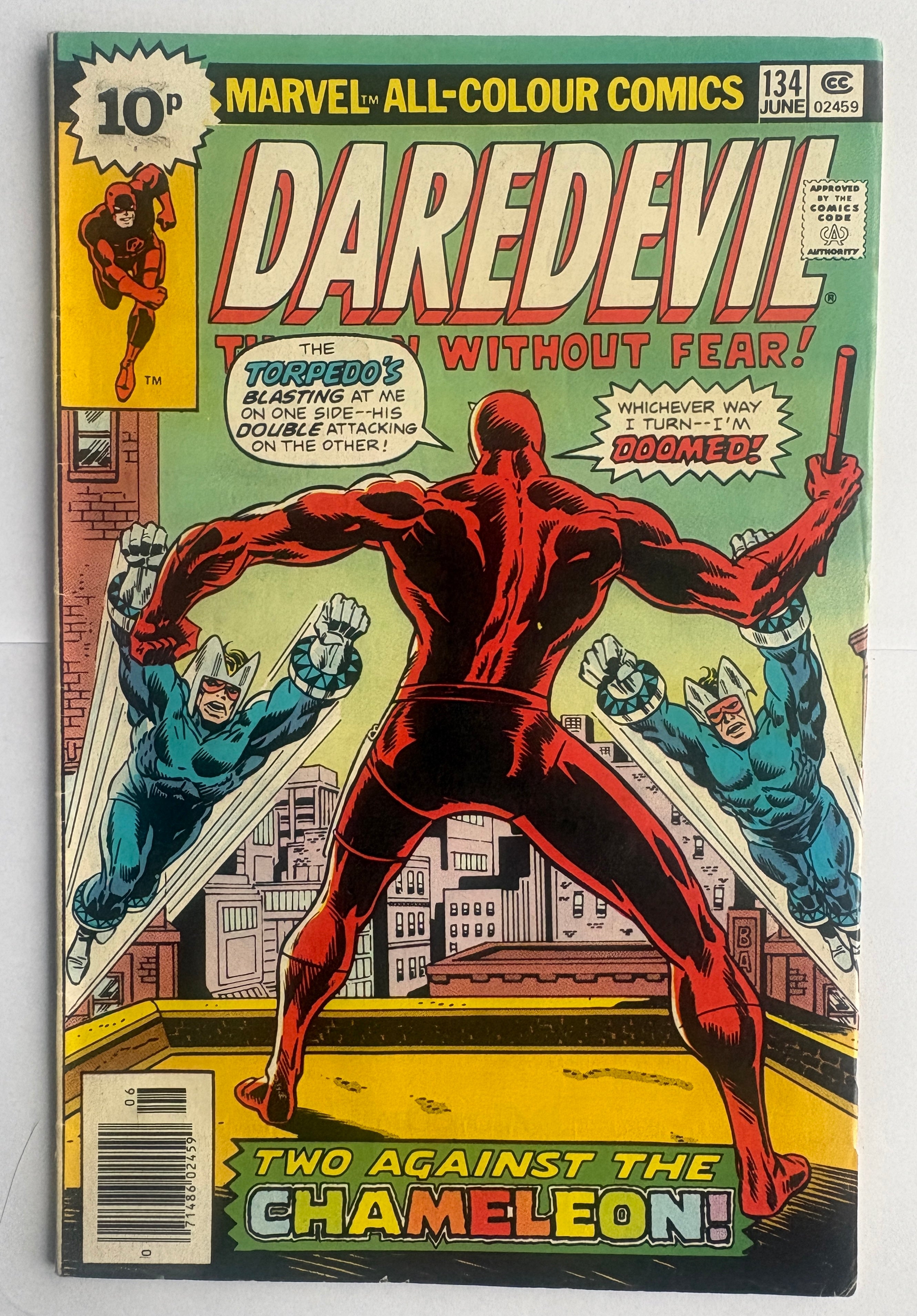 Daredevil #134 - 1st Printing UK Variant Marvel Comics June 1976 FN- 5.5