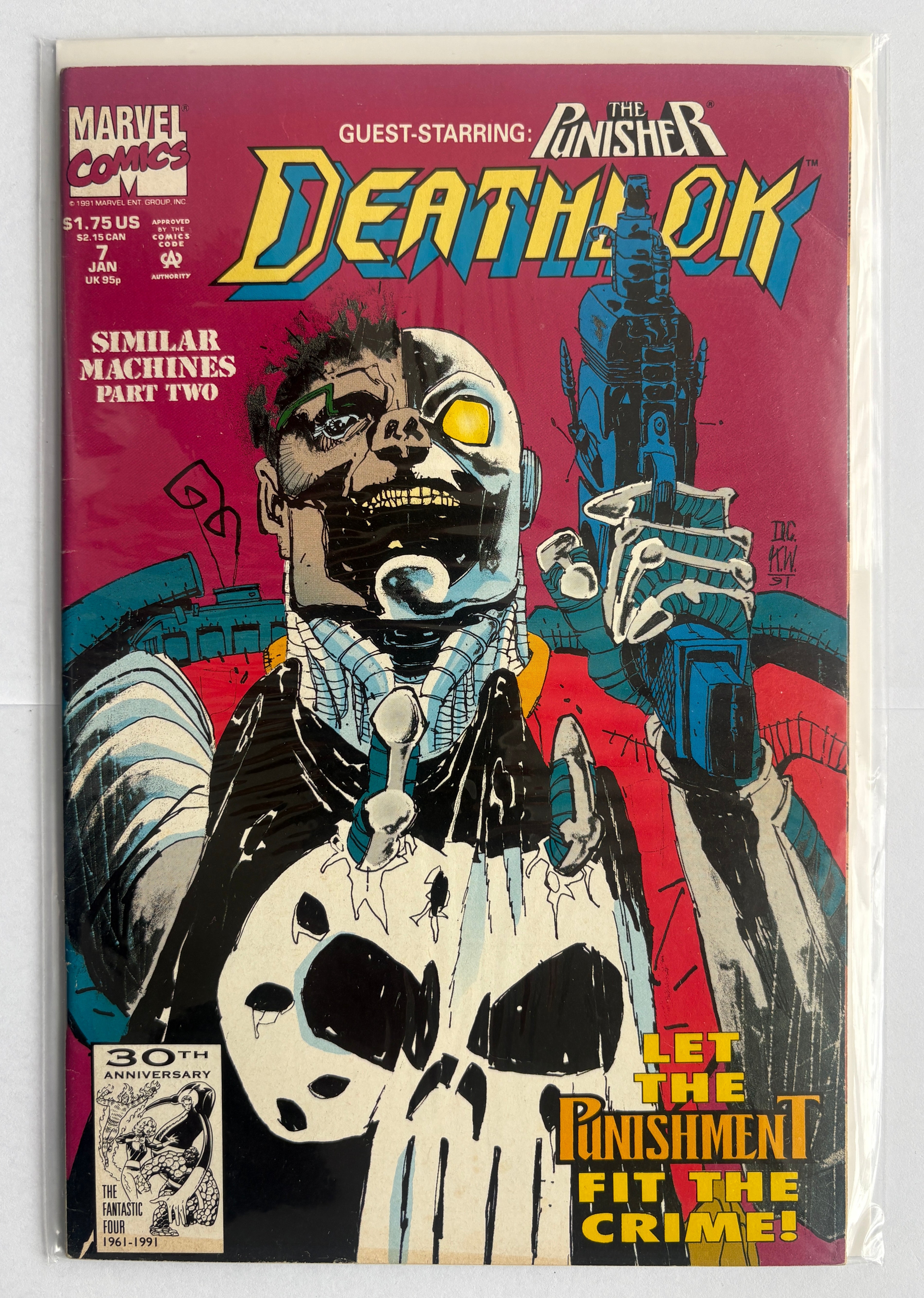 Deathlok #7 - Ft The Punisher - Marvel Comics January 1992 VF- 7.5