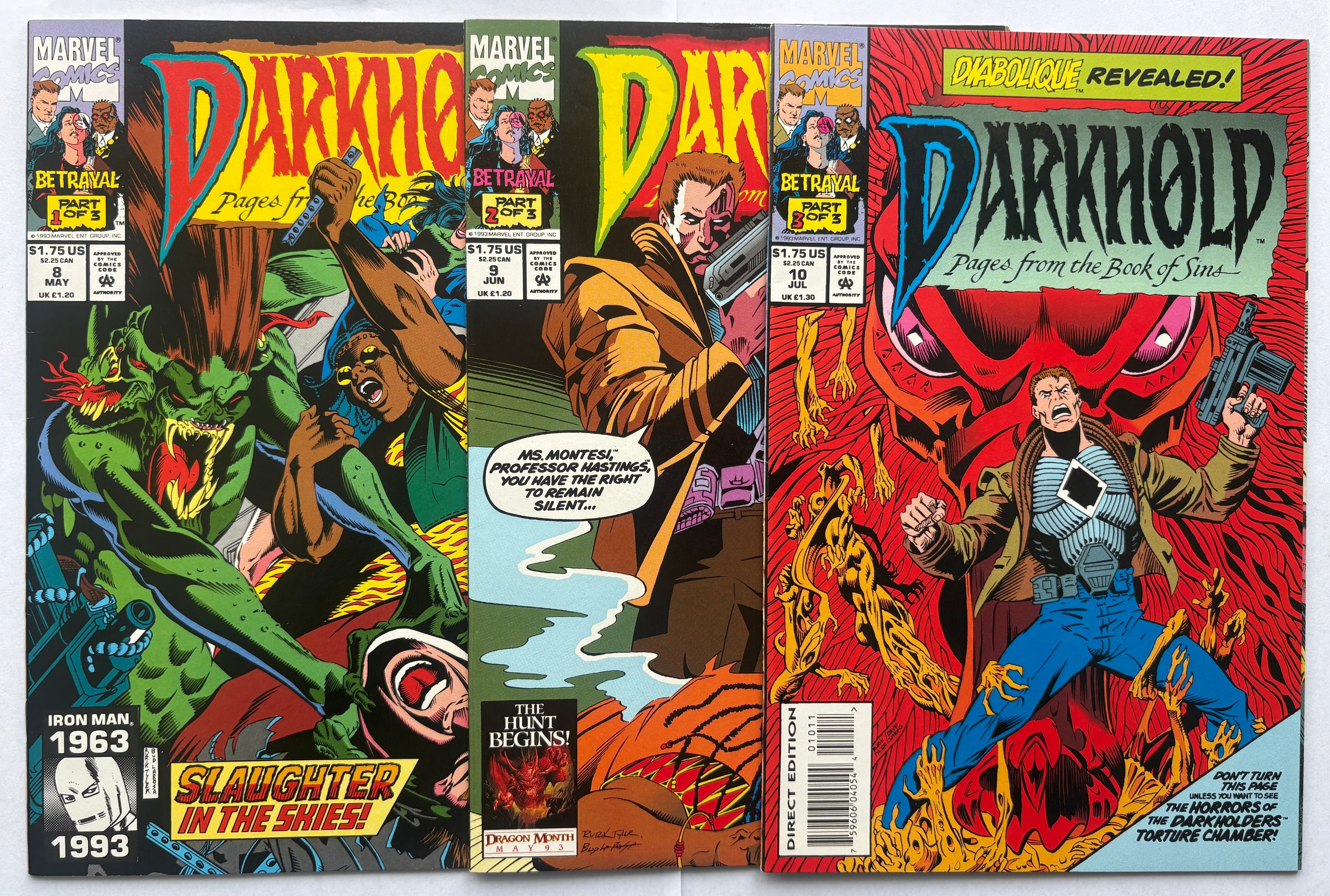 Darkhold #8 to 10 - Part 1 to 3 Betrayal - Marvel Comics 1993 VF 8.0