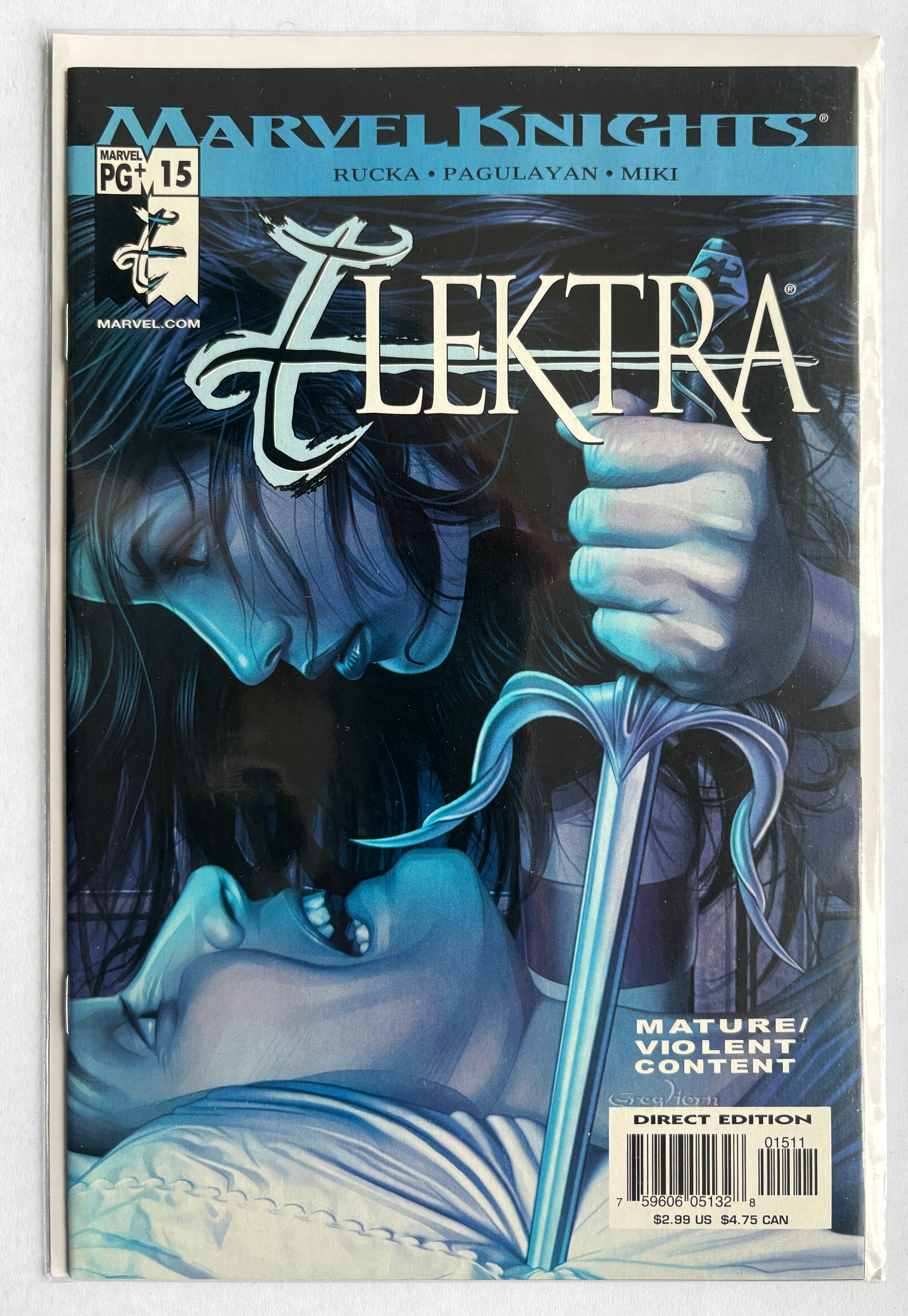 Elektra #15 - Marvel Knights 1st Printing - December 2002 VF/NM 9.0