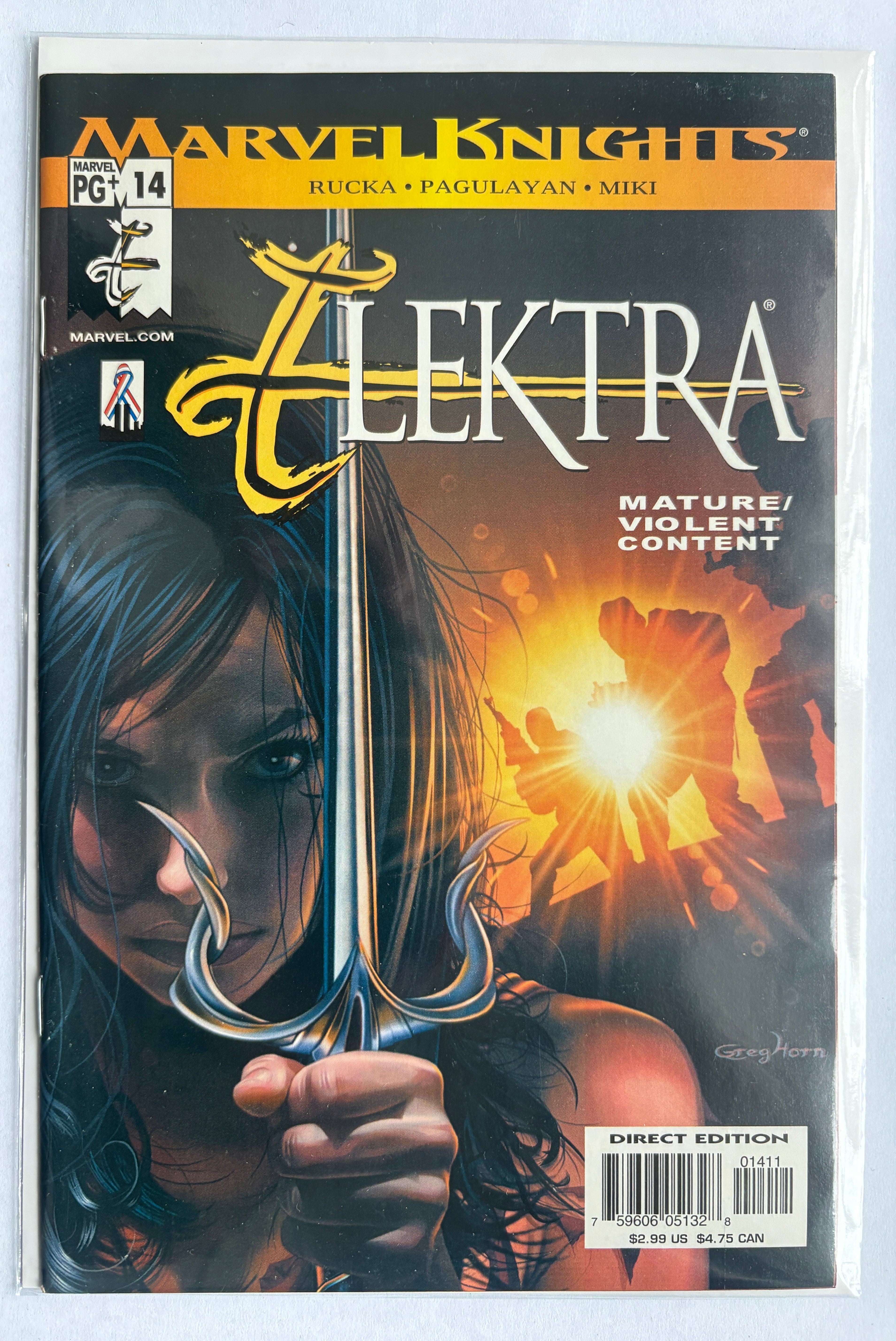 Elektra #14 - Marvel Knights 1st Printing - September 2002 VF+ 8.5