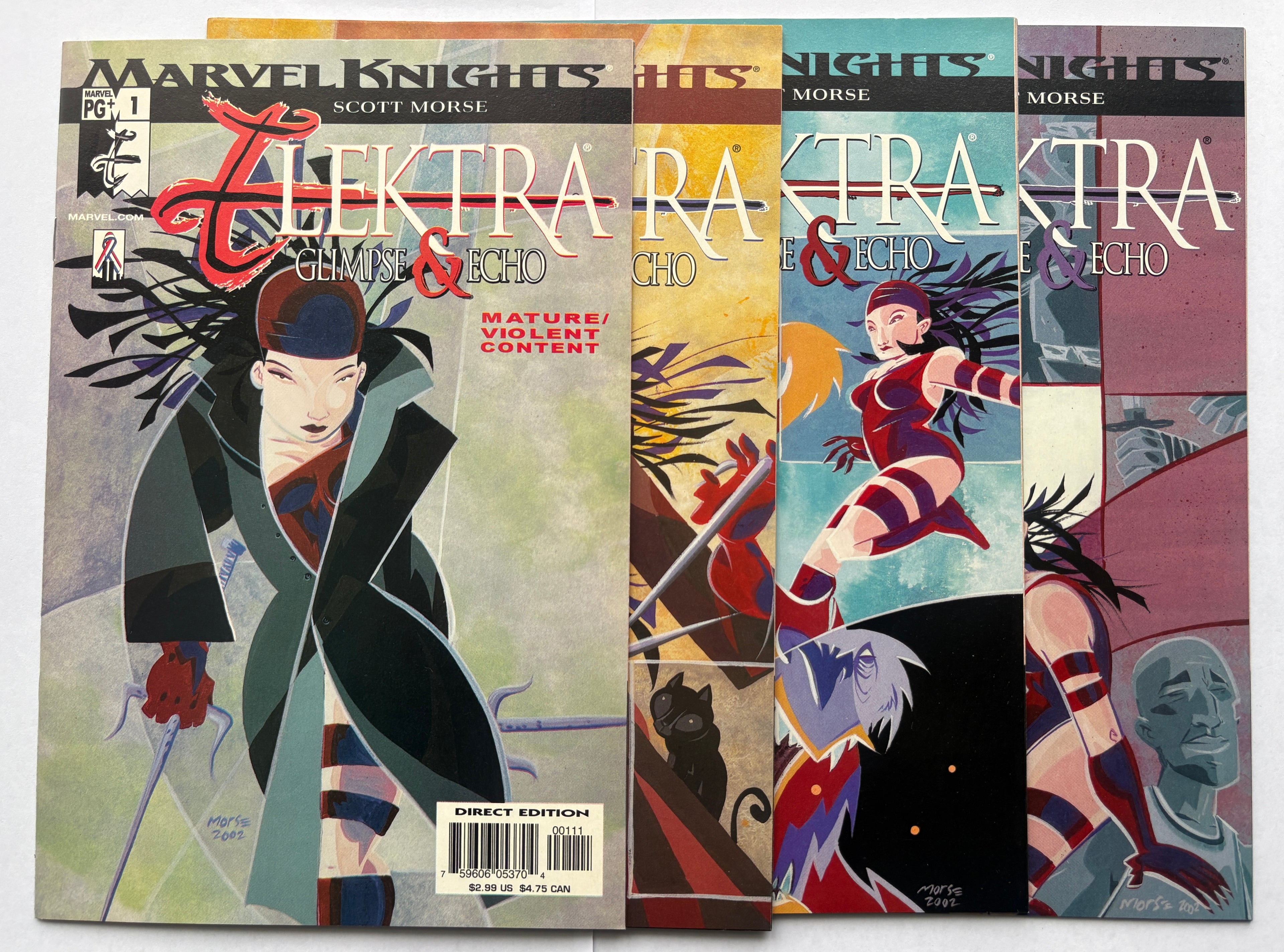 Elektra Glimpse & Echo #1 to 4 (4 Comic Set) Marvel 2002 VF/NM 9.0