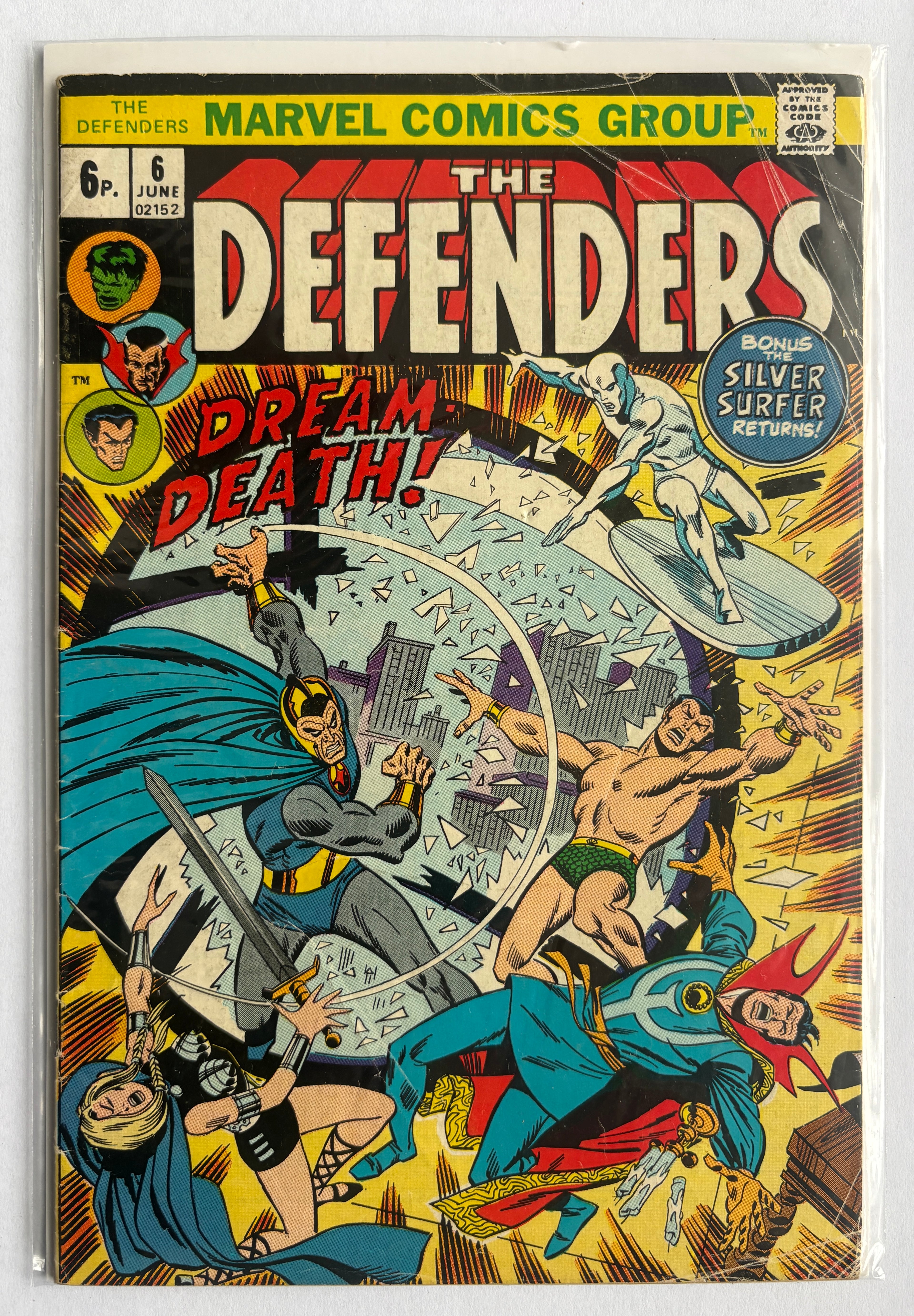 The Defenders #6 - Marvel Comics UK Variant June 1973 VG+ 4.5