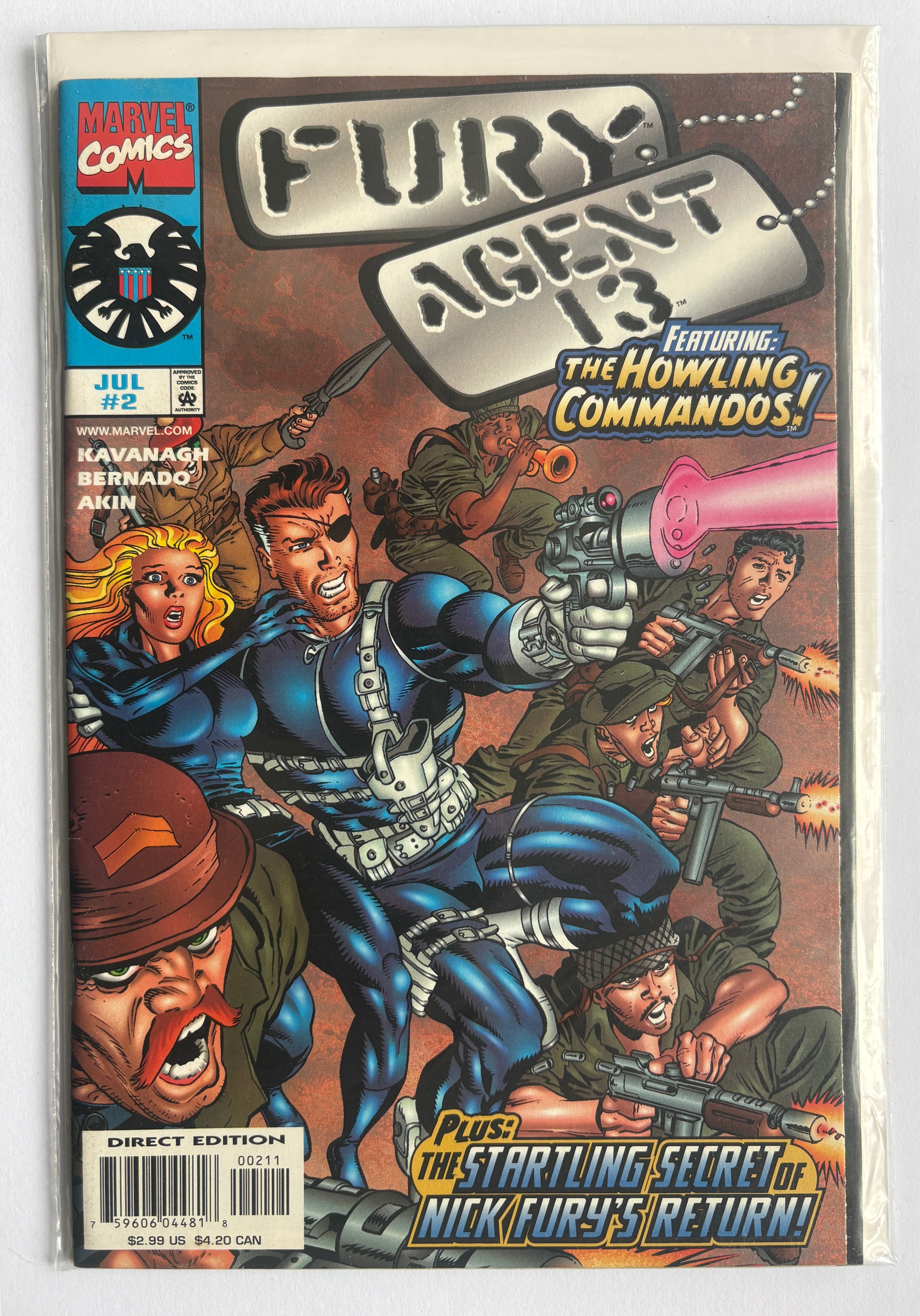 FURY AGENT 13 #2 - 1st Printing - Marvel Comics July 1998 VF- 7.5