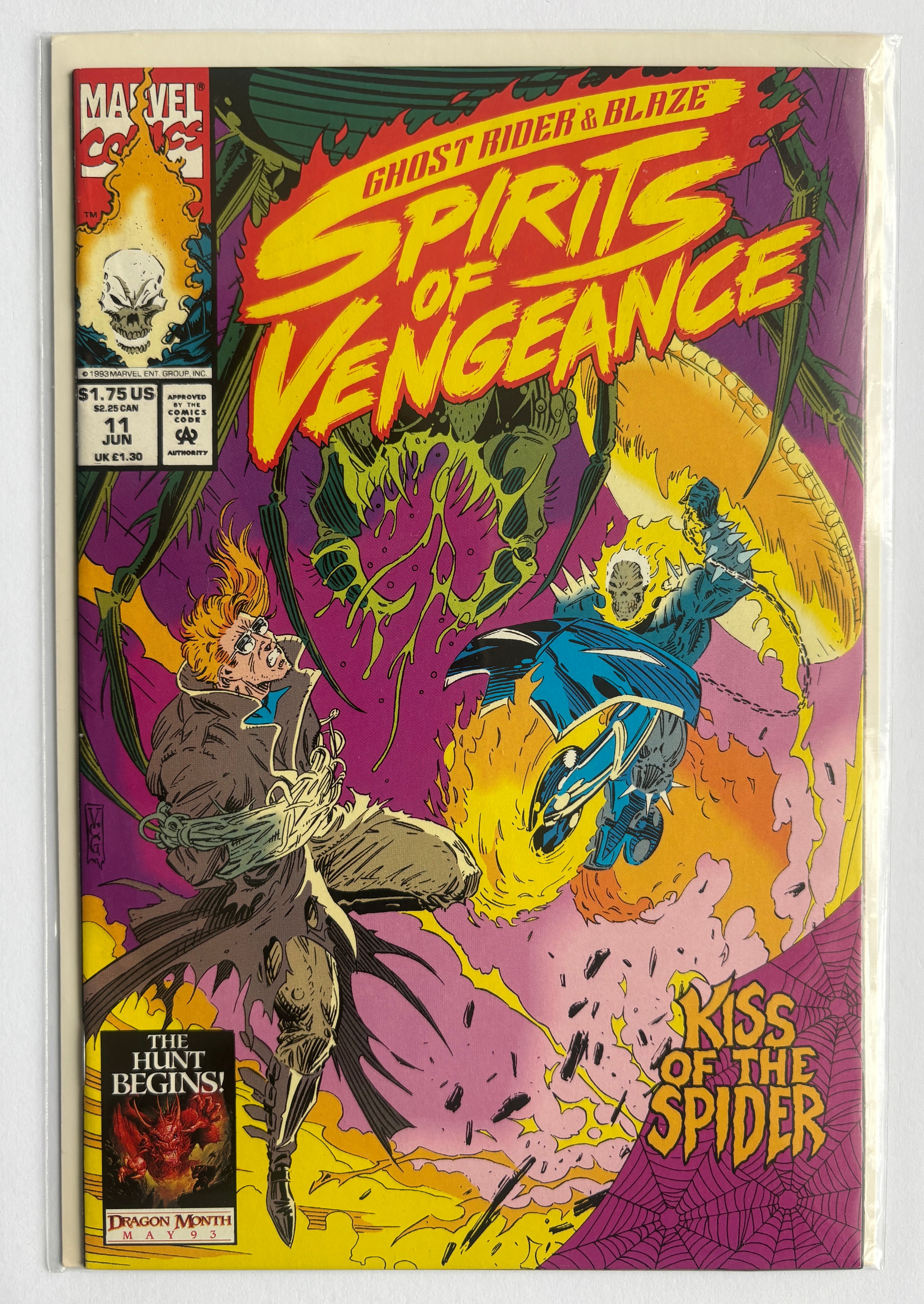 Ghost Rider / Blaze: Spirits of Vengeance #11 - Marvel June 1993 VF 8.0