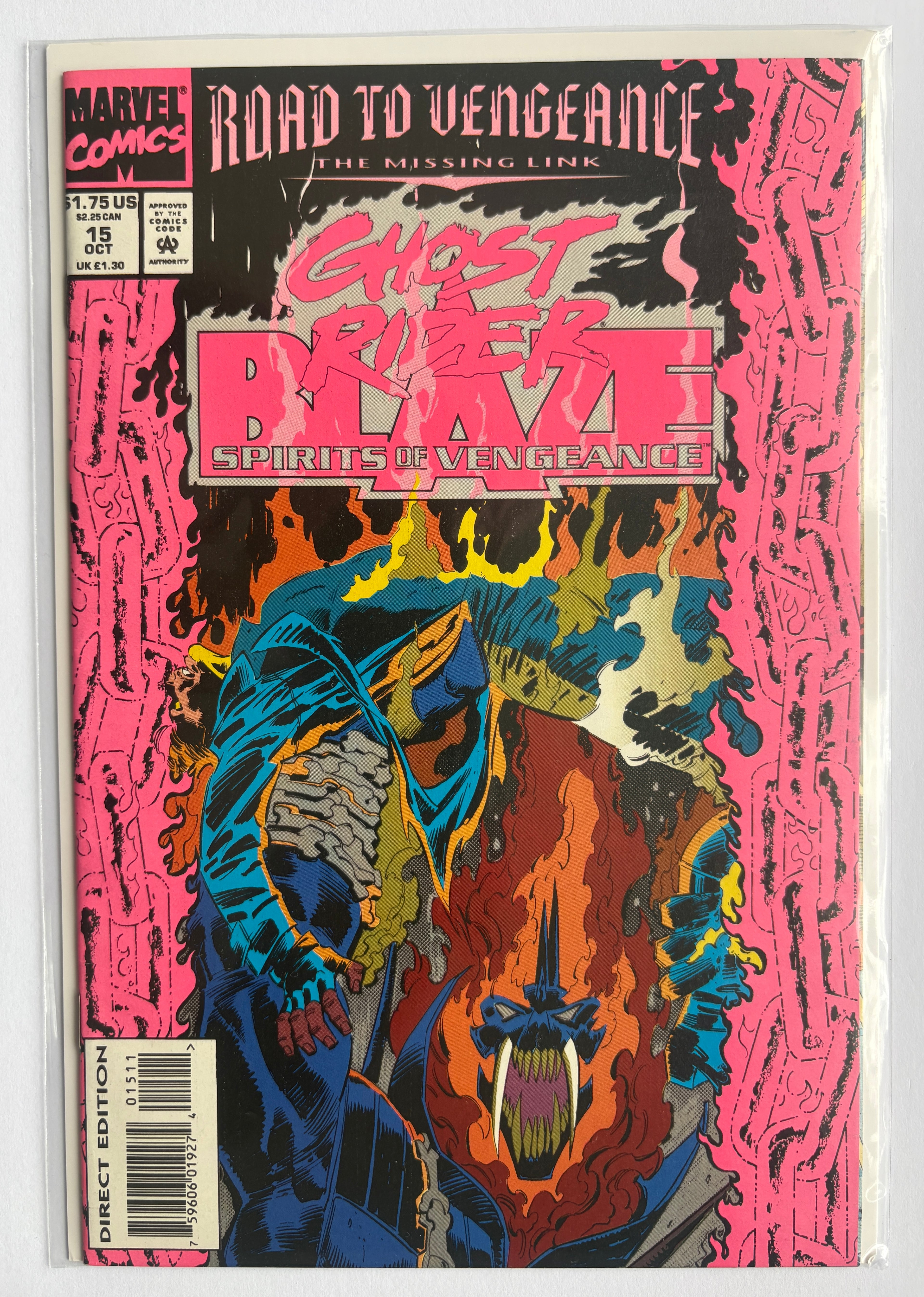 Ghost Rider / Blaze: Spirits of Vengeance #15 - Marvel October 1993 VF 8.0