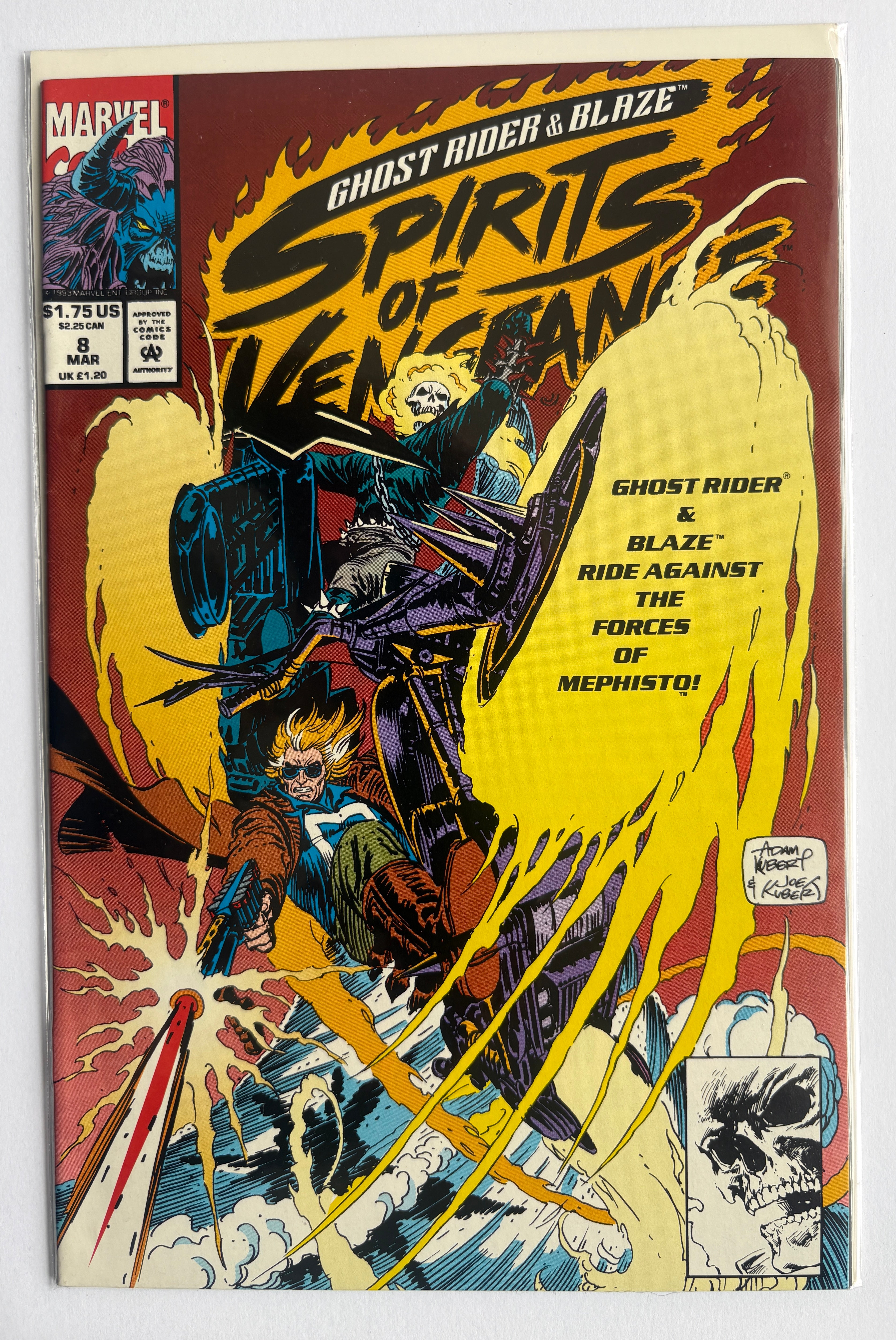 Ghost Rider / Blaze: Spirits of Vengeance #8 - Marvel March 1993 VF 8.0