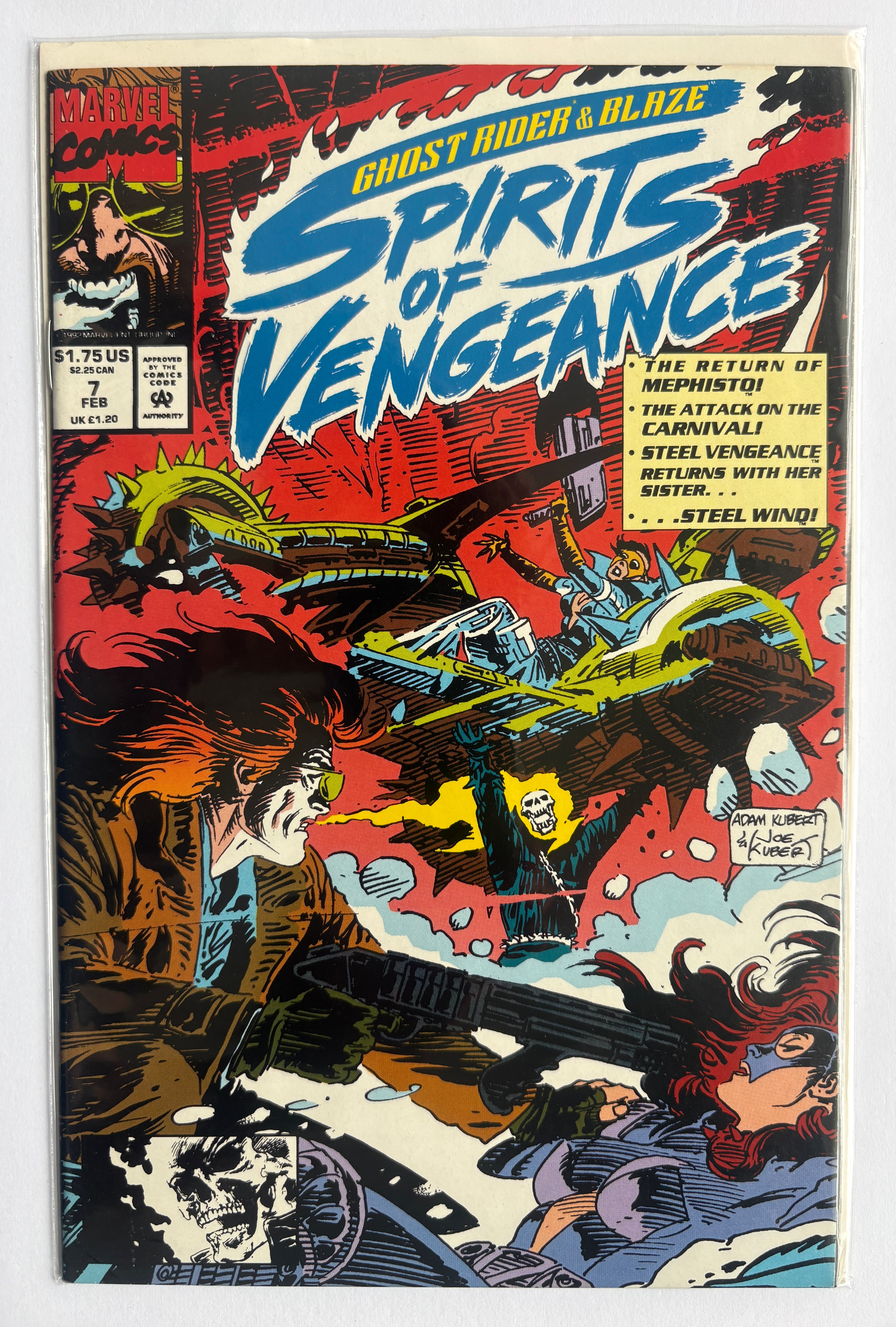 Ghost Rider / Blaze: Spirits of Vengeance #7 - Marvel February 1993 VF 8.0
