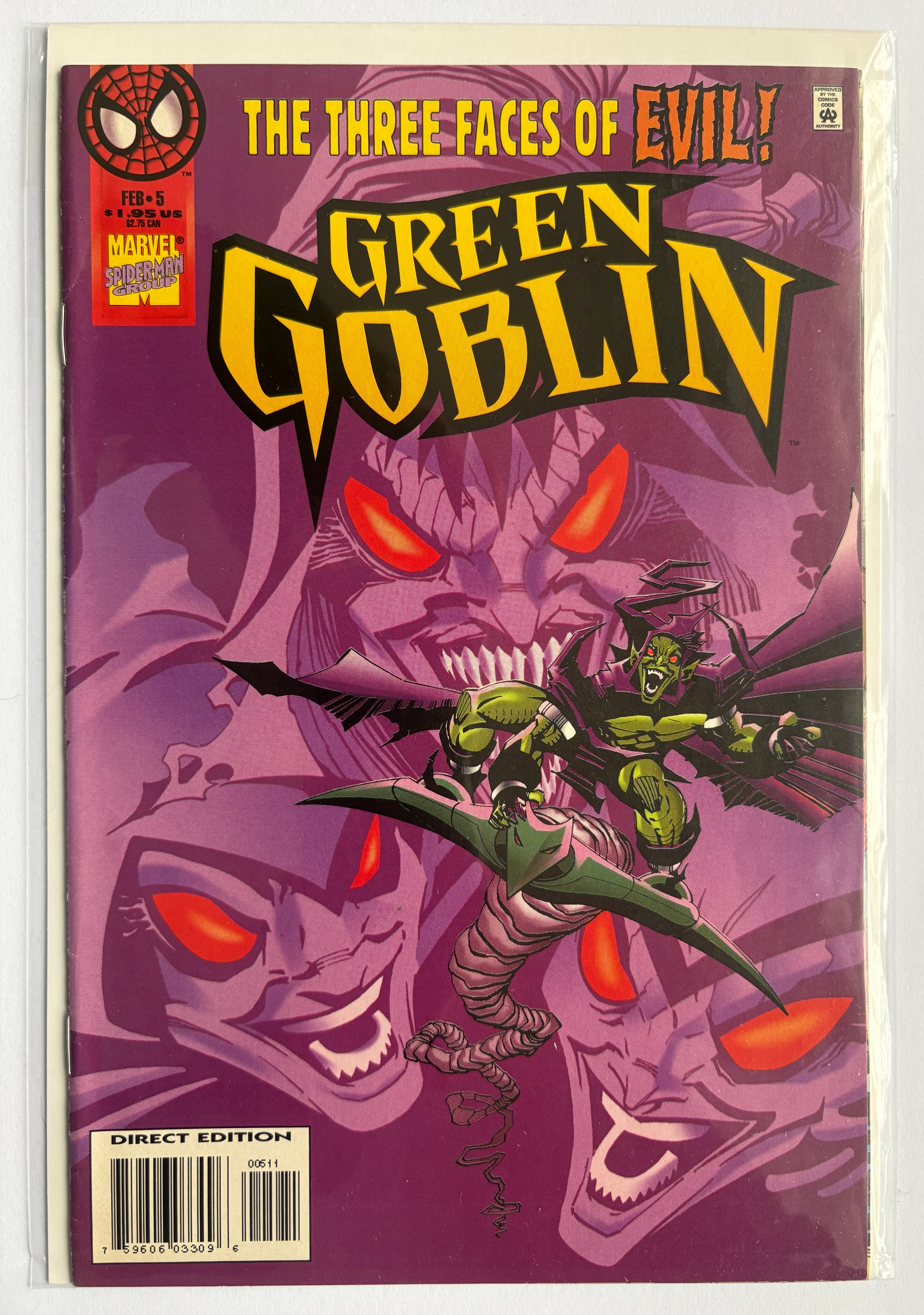 Green Goblin #5 - 1st Printing - Spider-Man - Marvel February 1996 VF- 7.5