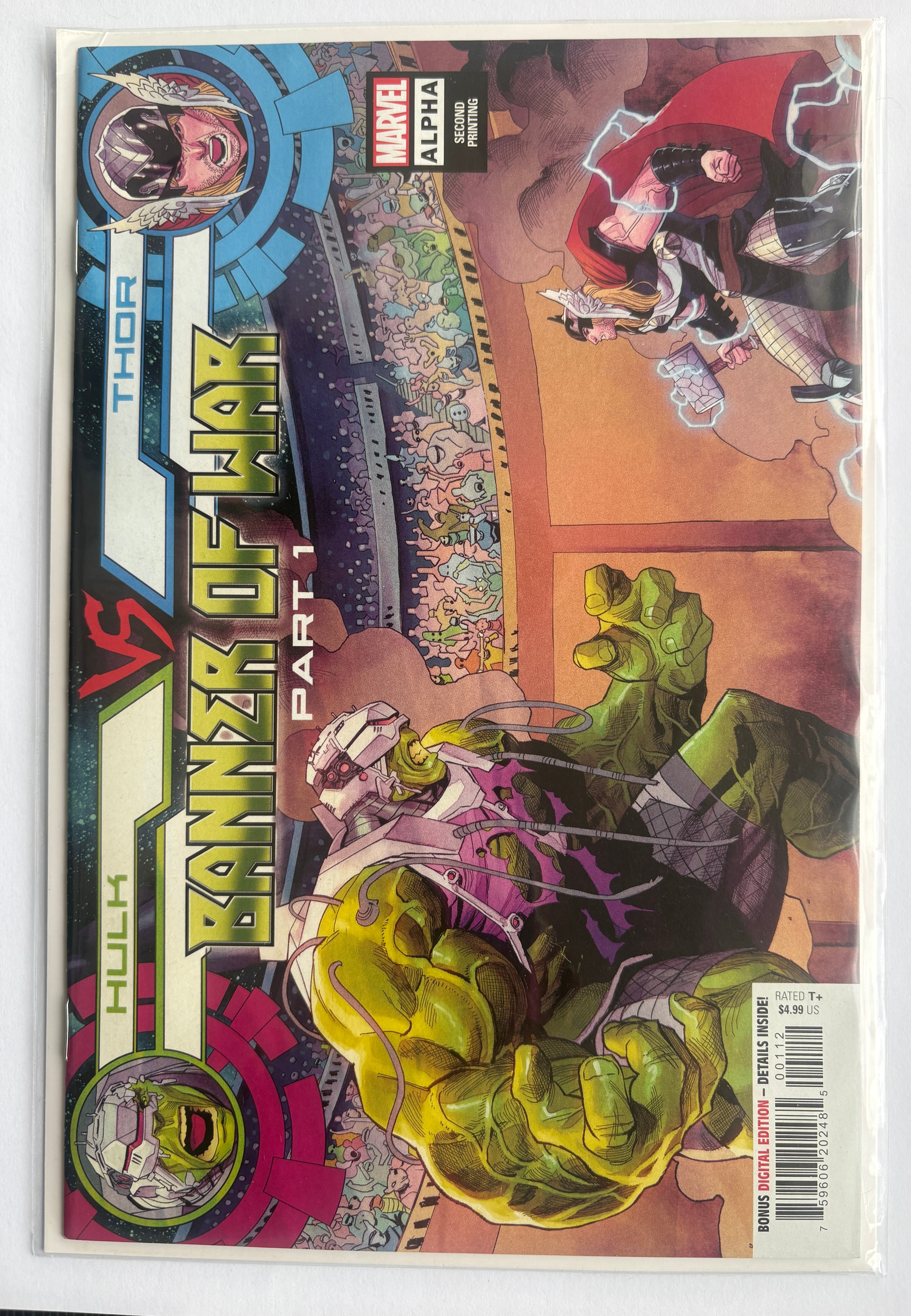 Hulk vs Thor Banner of War Alpha #1 - 2nd Printing Marvel Comics 2022 NM- 9.2