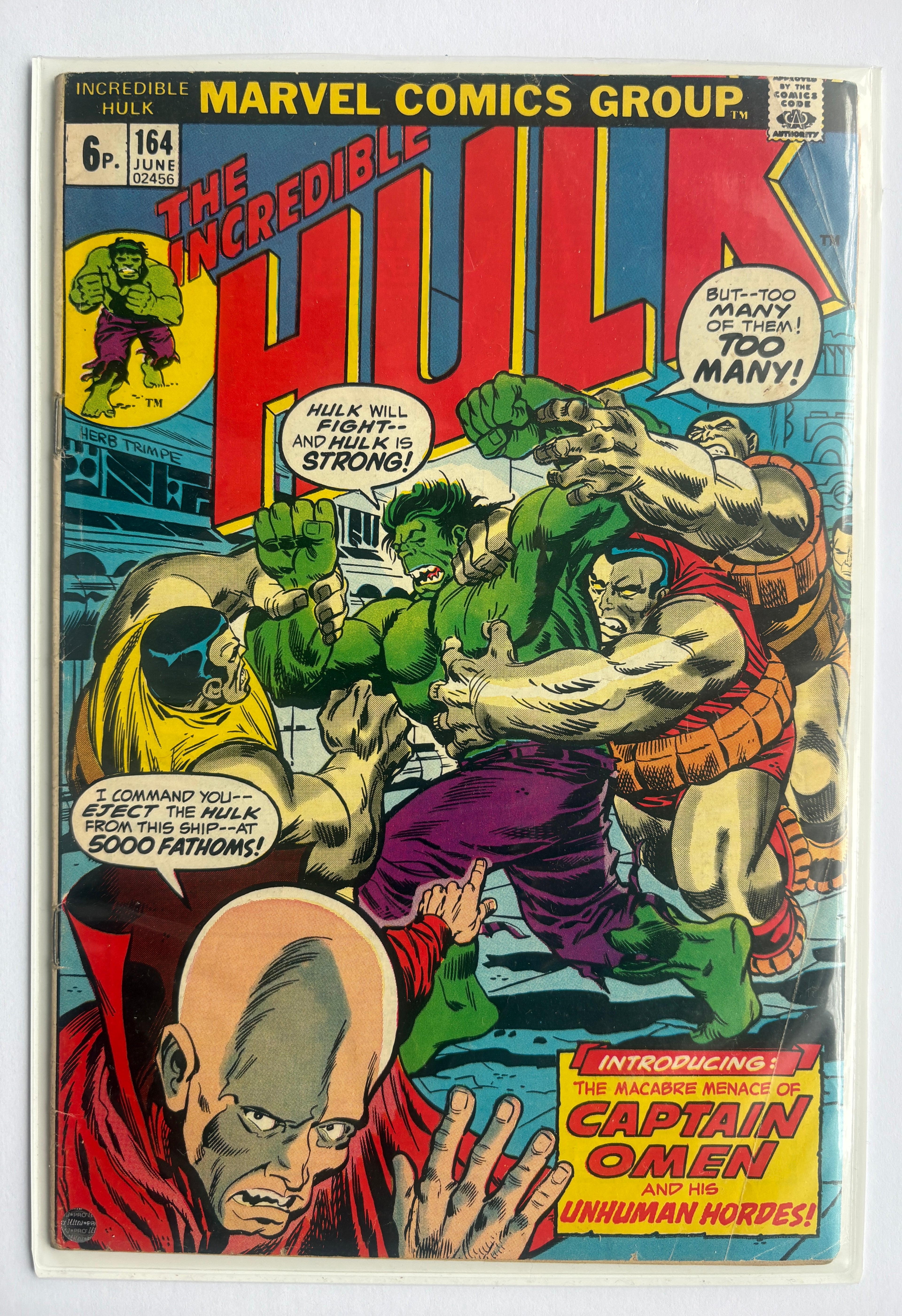 The Incredible Hulk #164 - Marvel Comics - UK Variant June 1973 FN 6.0