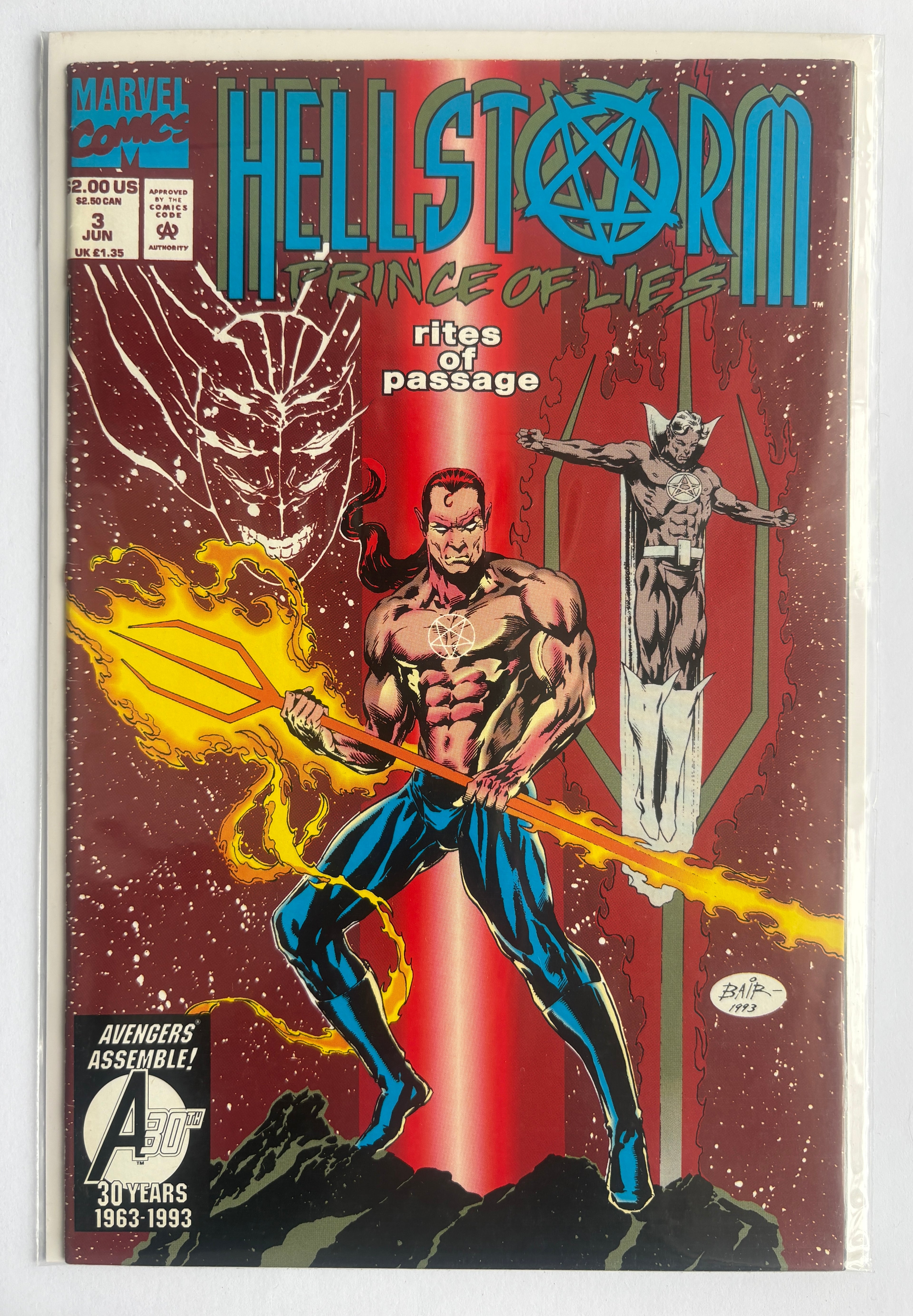 Hellstorm Prince of Lies #3 - Marvel Comics June 1993 F/VF 7.0