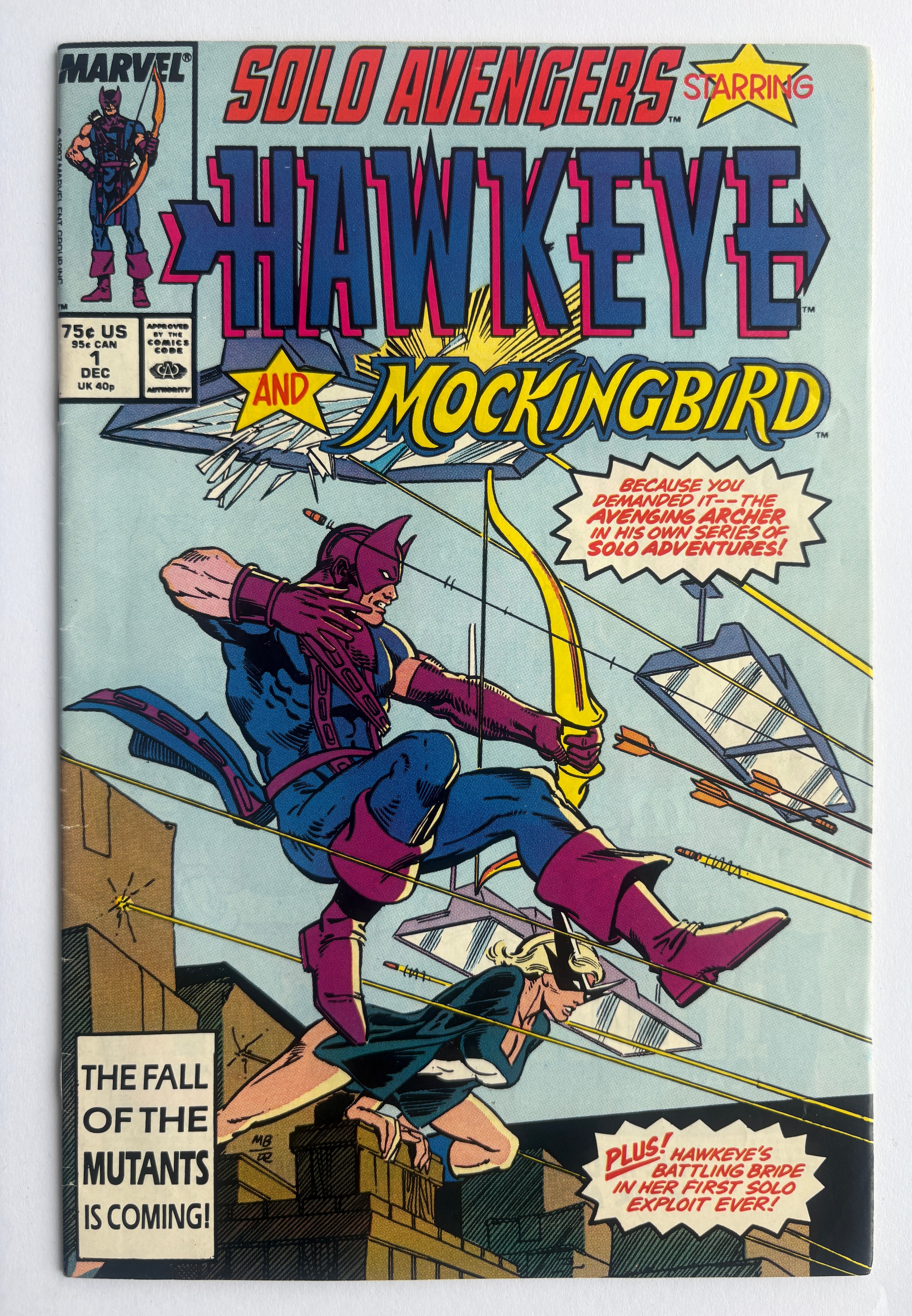 Solo Avengers #1 - starring Hawkeye & Mockingbird - Marvel December 1987 FN 6.0
