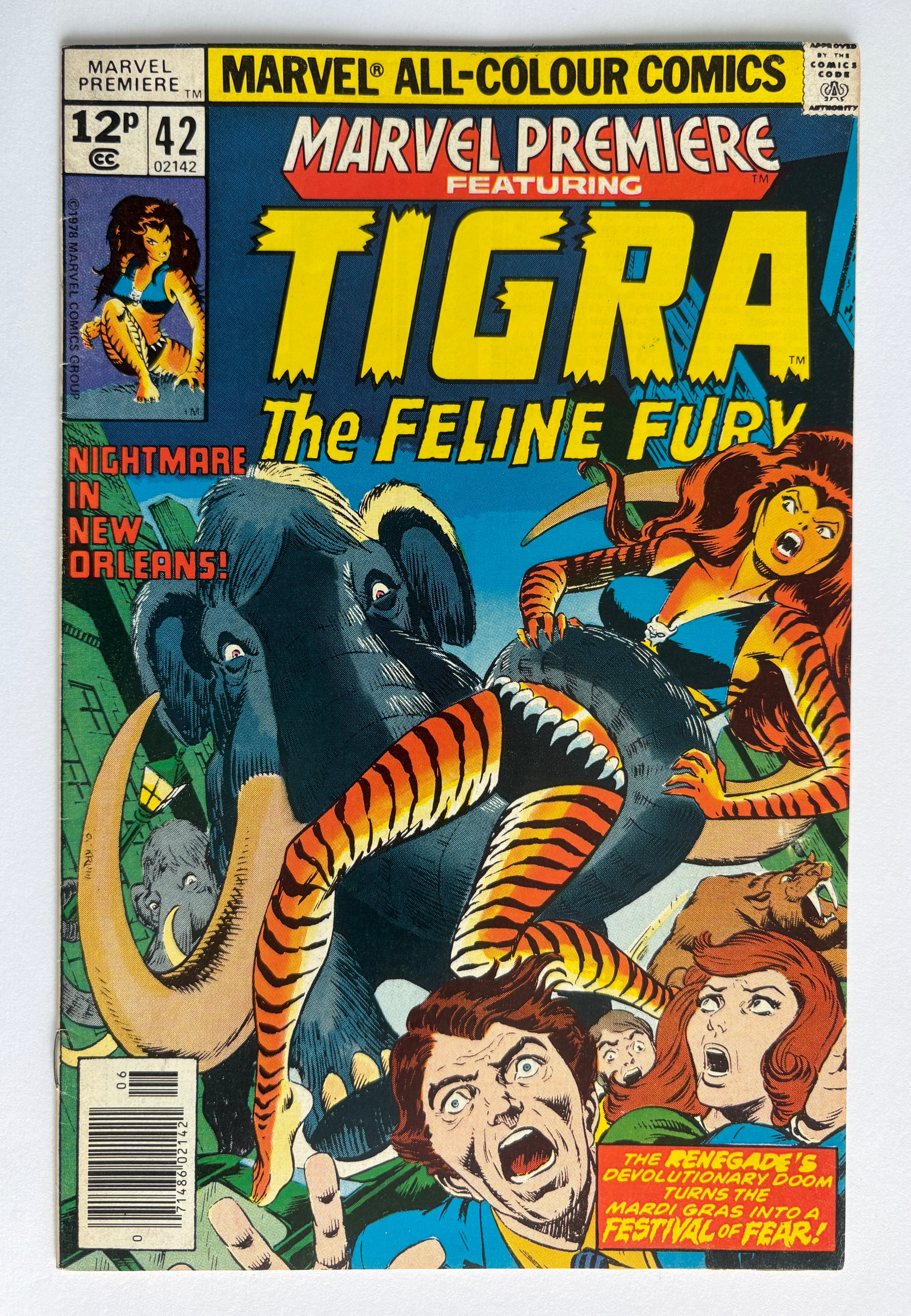 Marvel Premiere #42 featuring Tigra the Feline Fury UK Variant June 1978 VF- 7.5