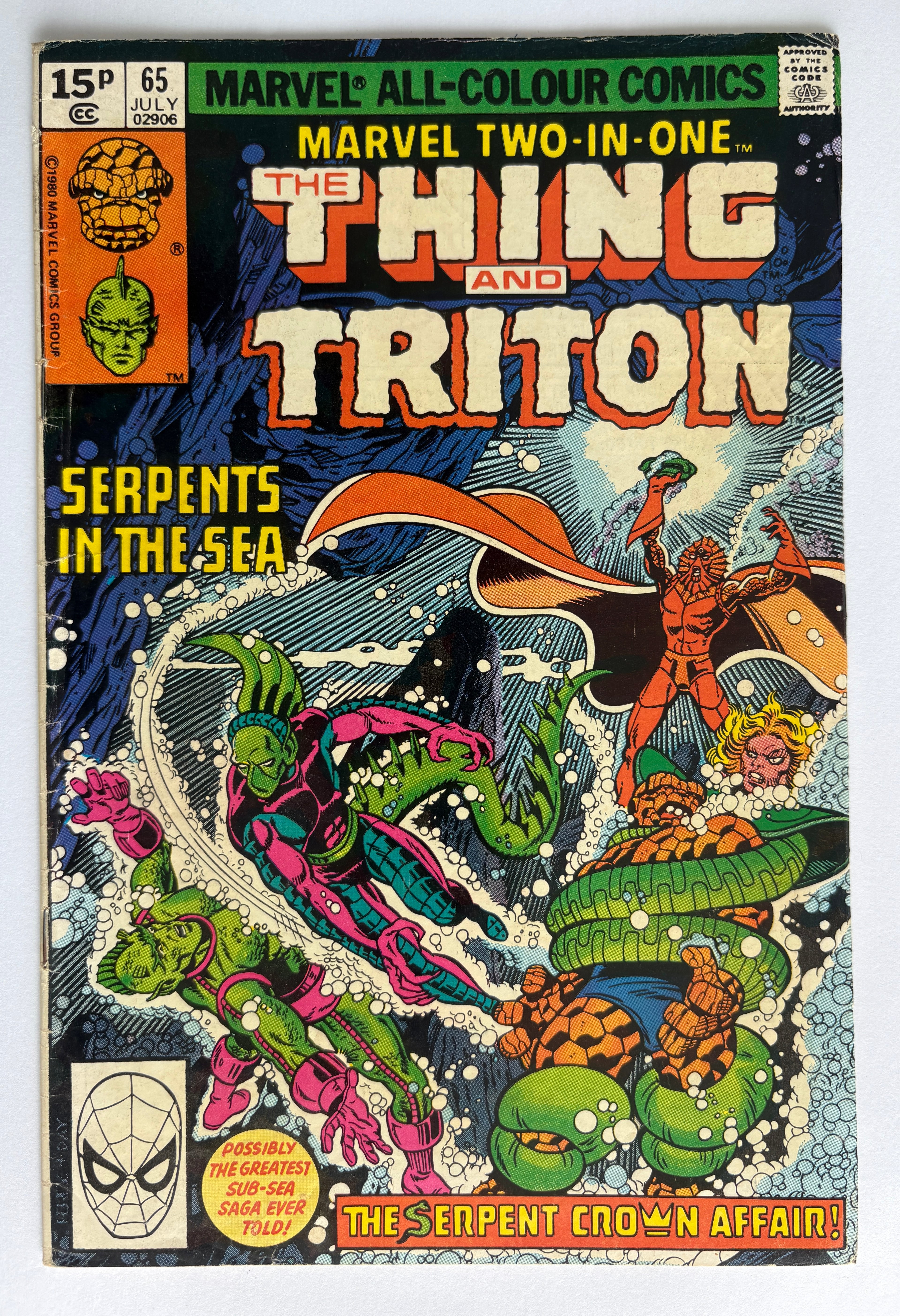 Marvel Two-in-One #65 - The Thing / Triton UK Variant July 1980 FN- 5.5