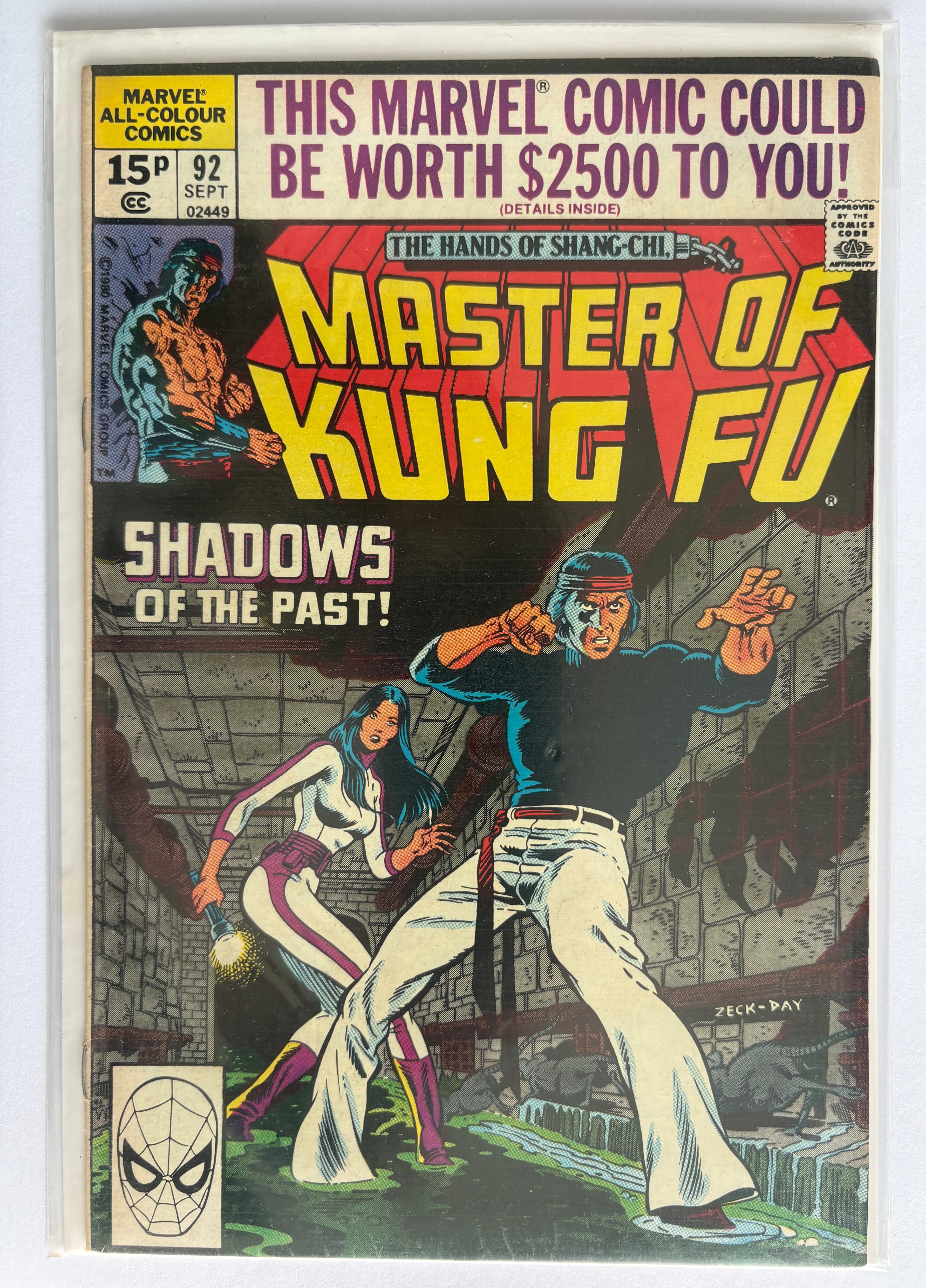 The Hands of Shang-Chi Master of Kung Fu #92 - UK Variant September 1980 VF+ 7.5