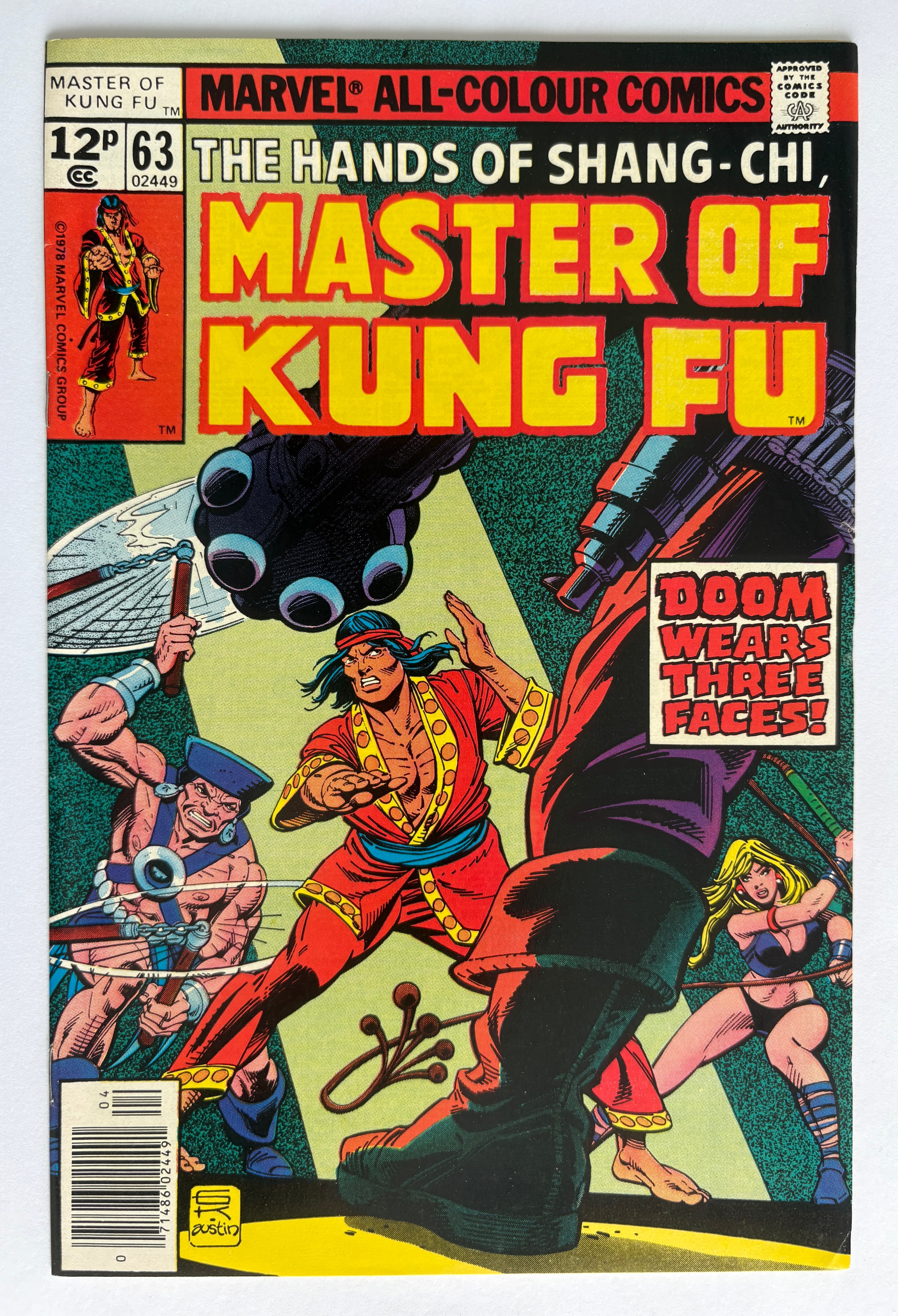 The Hands of Shang-Chi Master of Kung Fu #63 UK Price Variant Apr 1978 F/VF 7.0