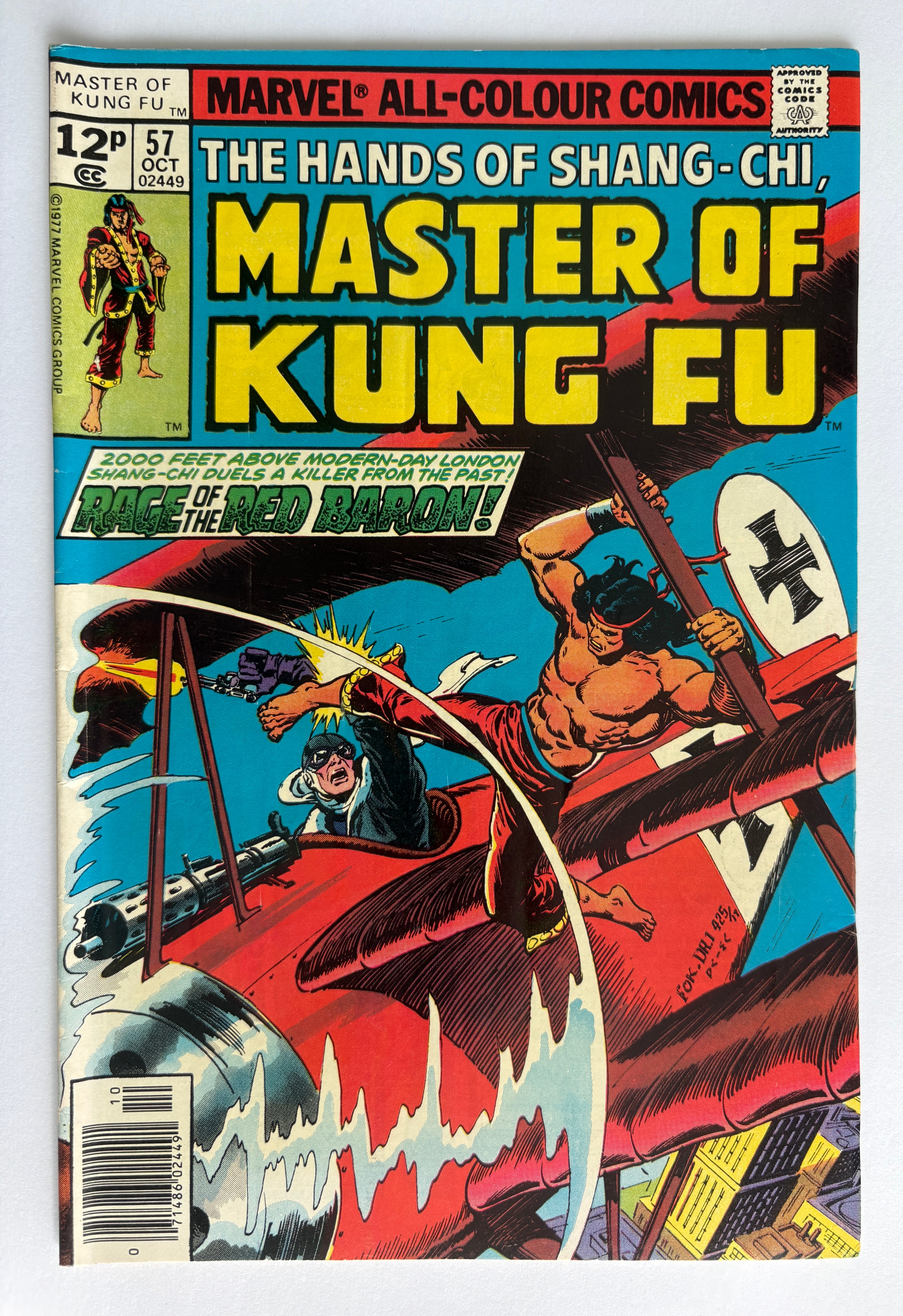 The Hands of Shang-Chi Master of Kung Fu #57 UK Price Variant Oct 1977 F/VF 7.0