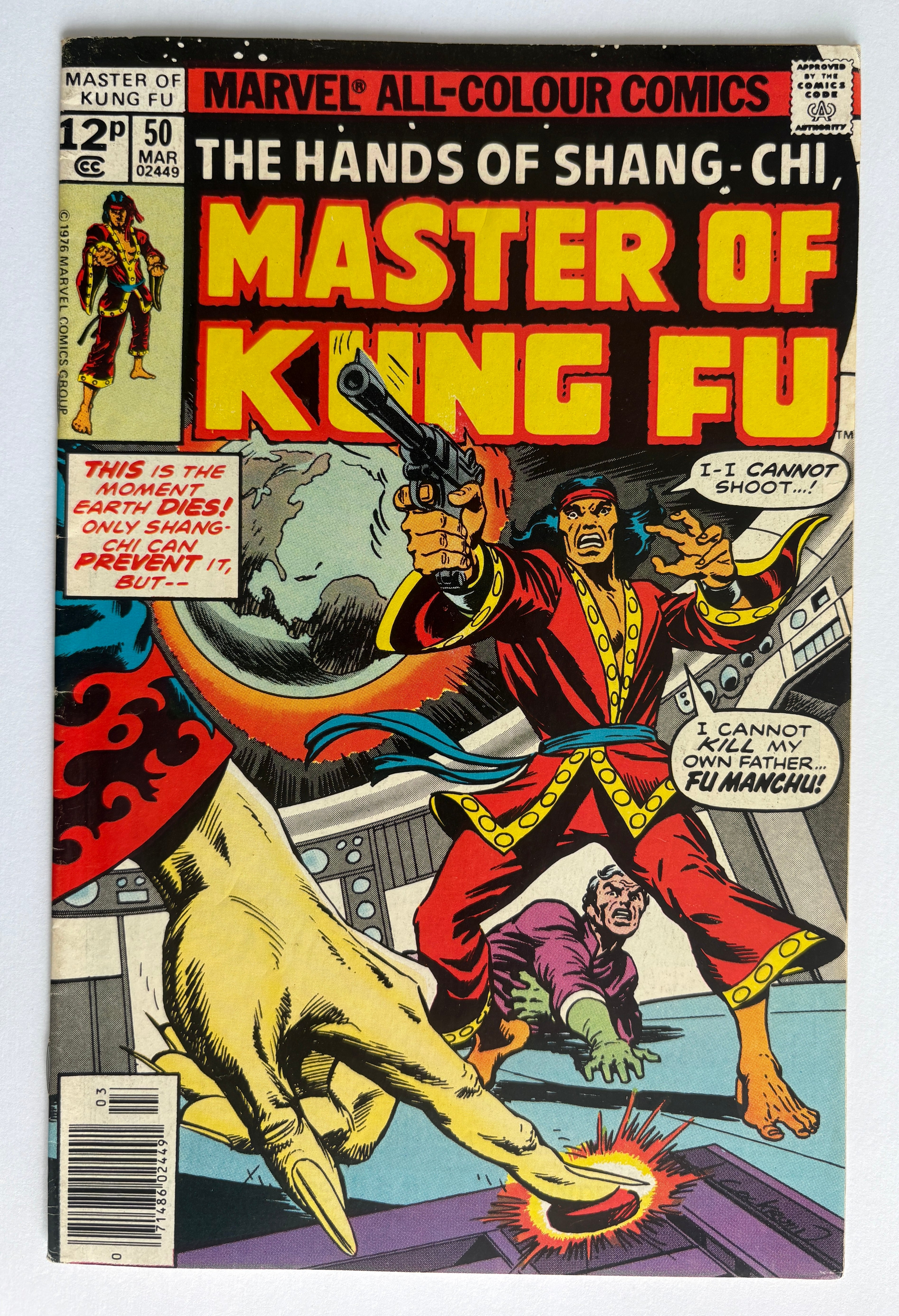 The Hands of Shang-Chi Master of Kung Fu #50 UK Price Variant March 1977 FN 6.0