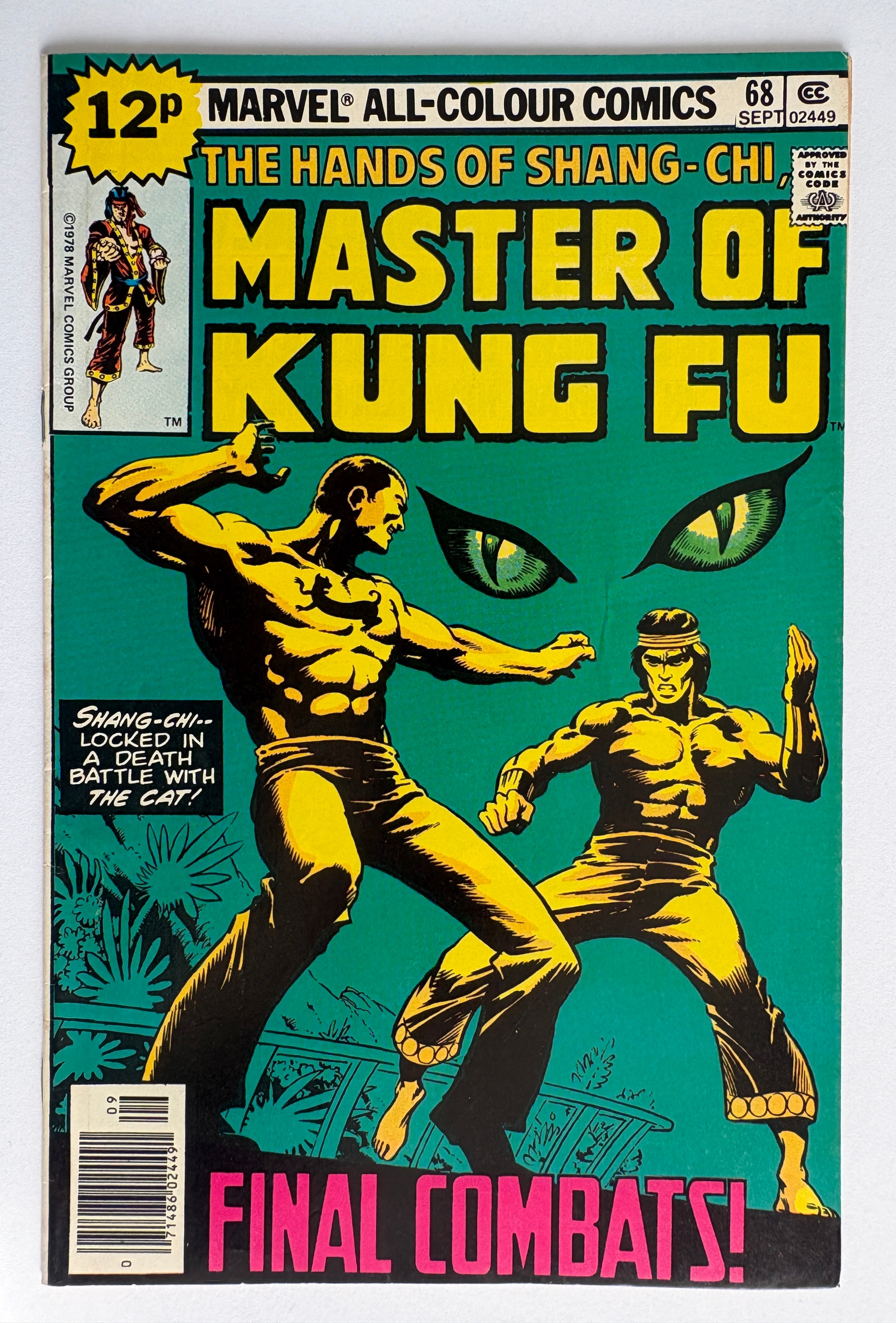 The Hands of Shang-Chi Master of Kung Fu #68 UK Price Variant Sept 1978 VF 8.0