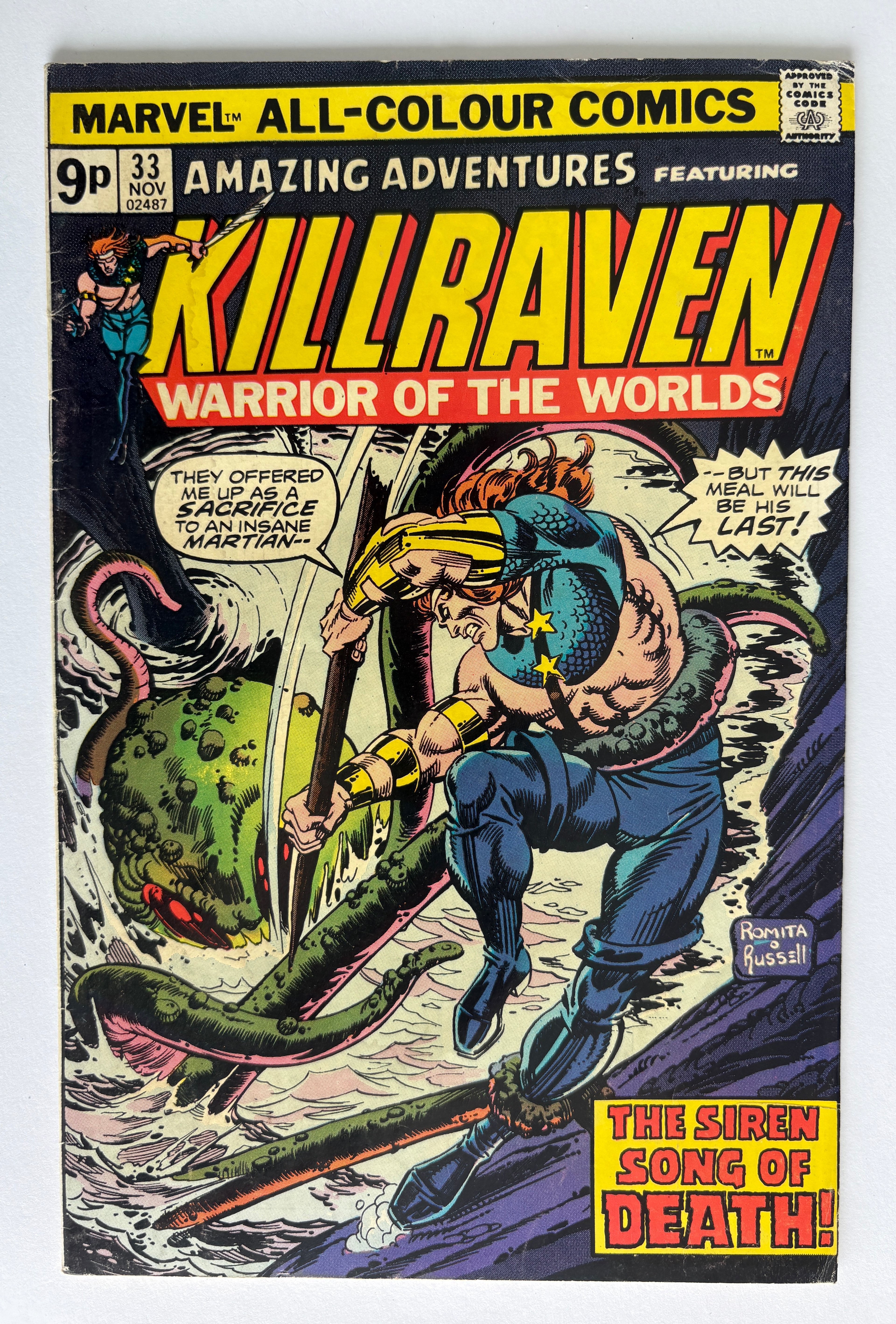 Amazing Adventures #33 - Featuring Killraven UK Variant November 1975 VG/FN 5.0