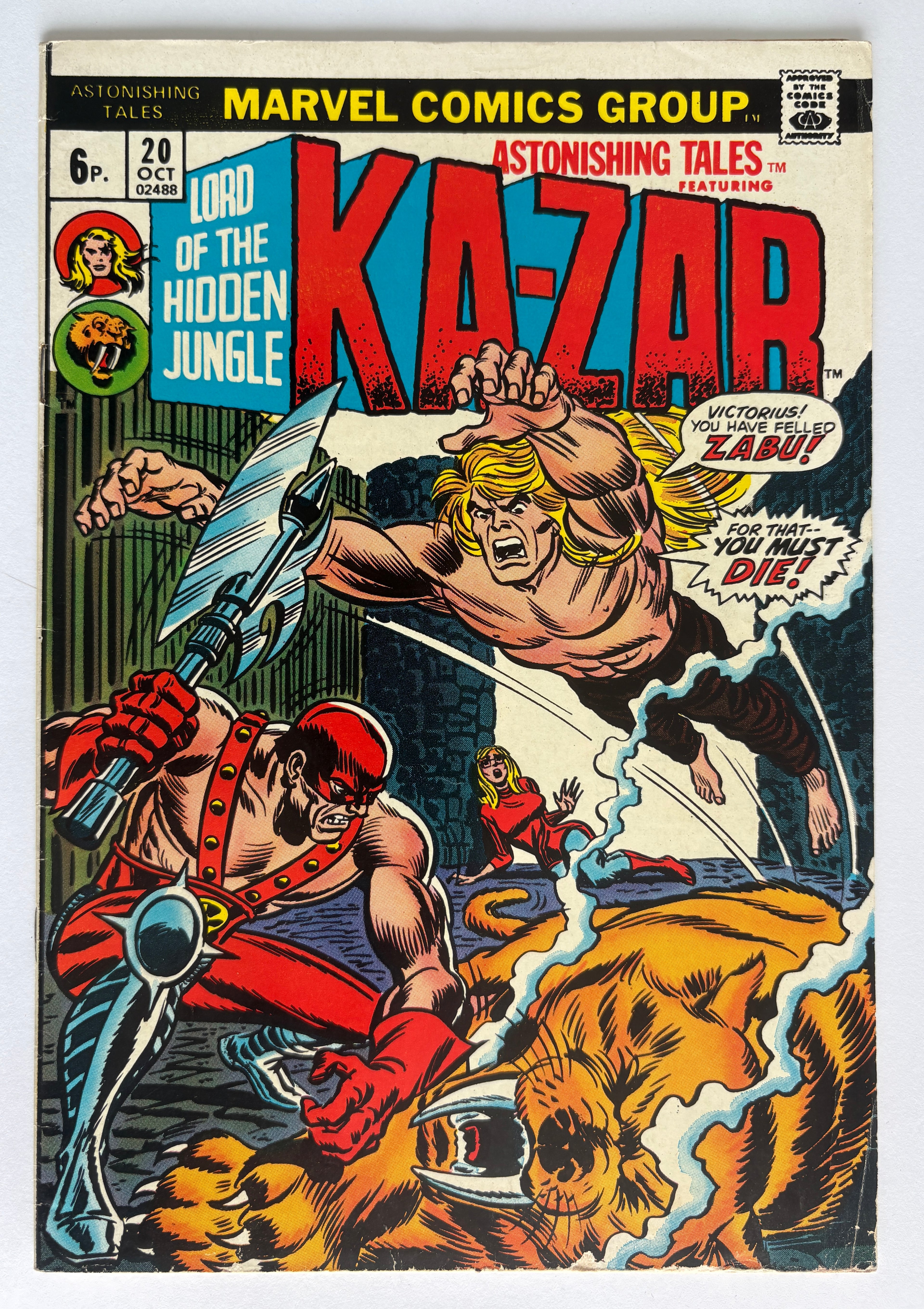 Astonishing Tales #20 ft Ka-Zar Marvel UK Variant October 1973 FN+ 6.5