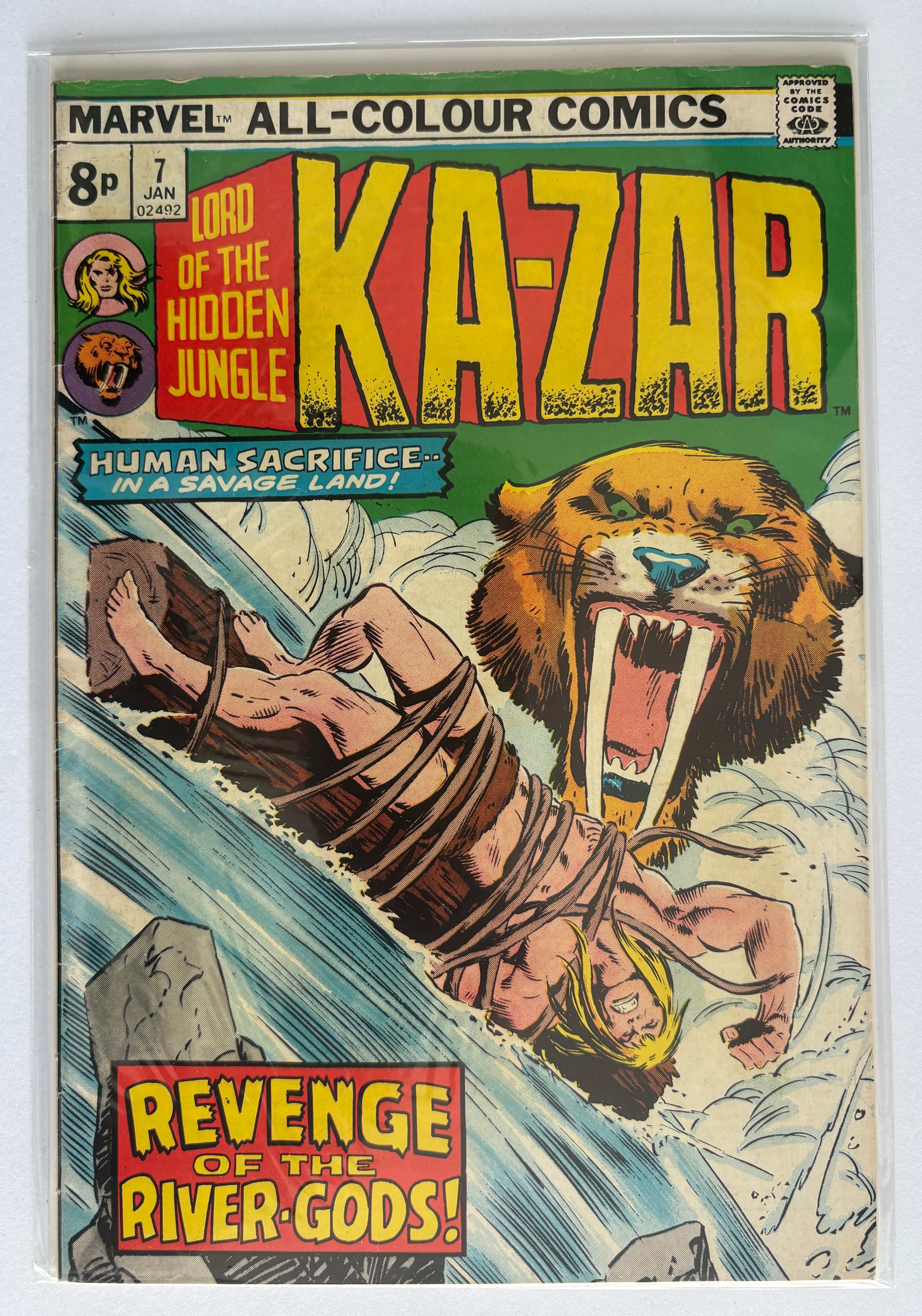 Ka-zar #7 - Marvel Comics UK Variant January 1975 FN 6.0