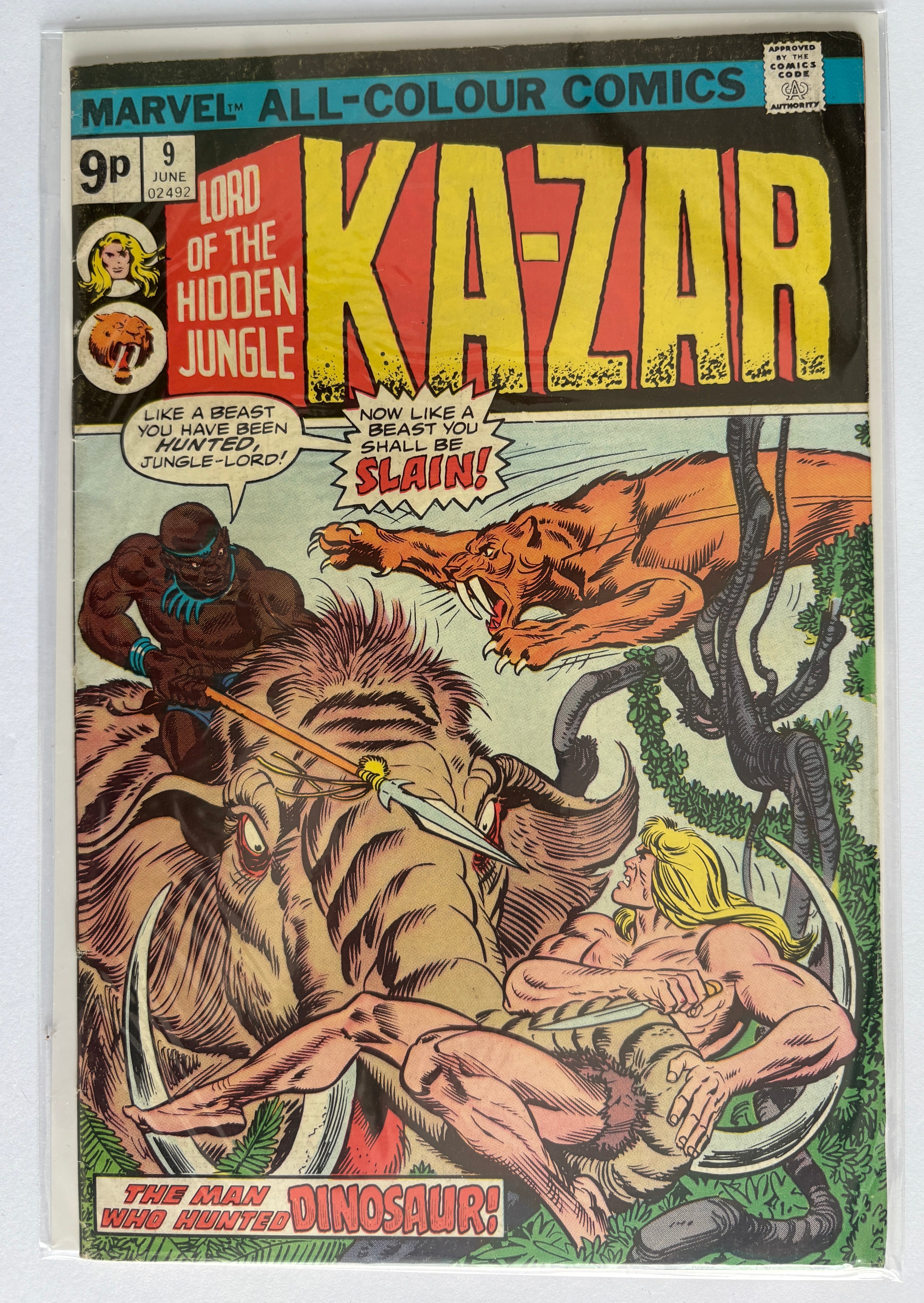 Ka-zar #9 - Marvel Comics UK Variant June 1975 VG/FN 5.0
