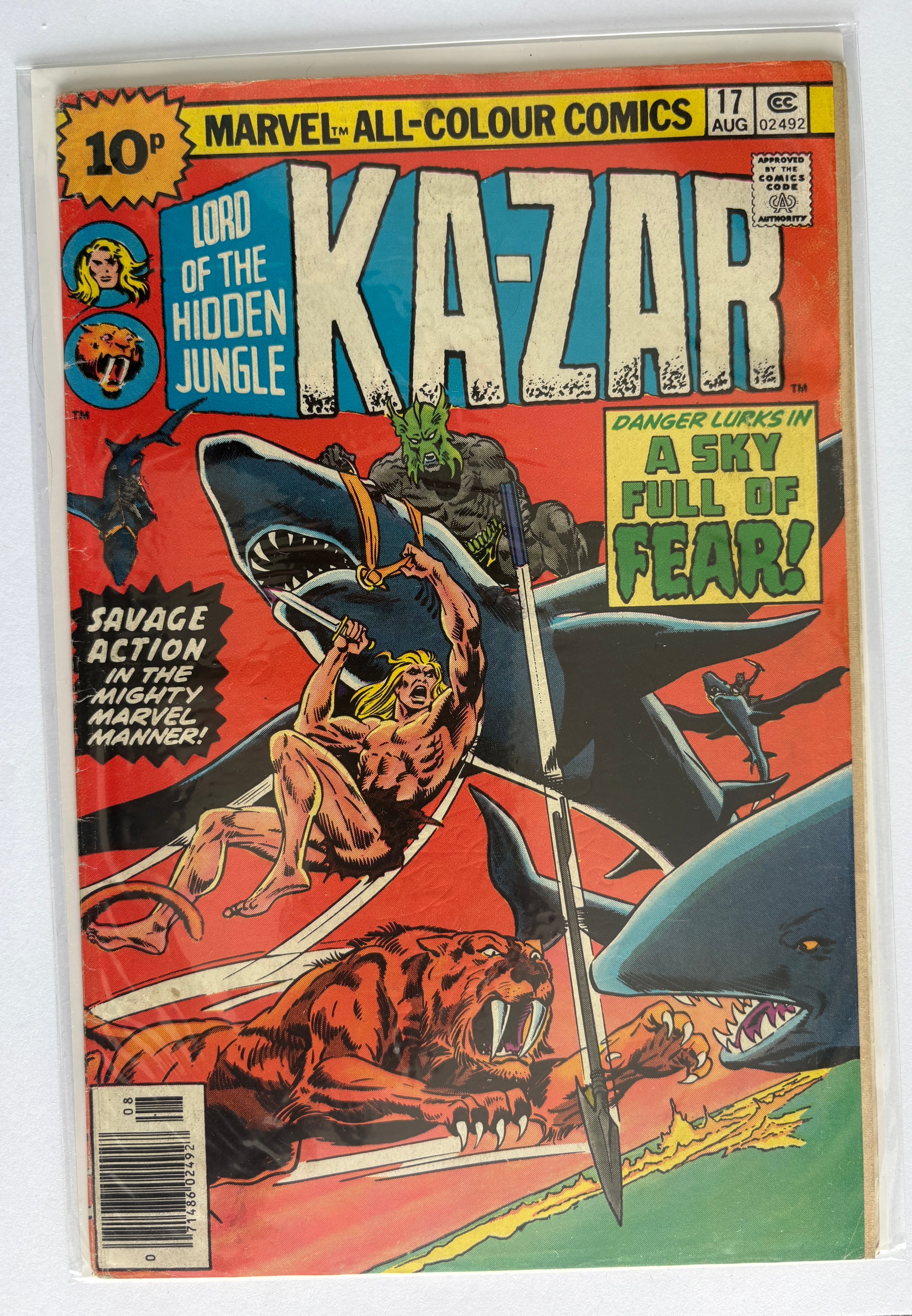 Ka-zar #17 - Marvel Comics UK Variant August 1976 GD+ 2.5
