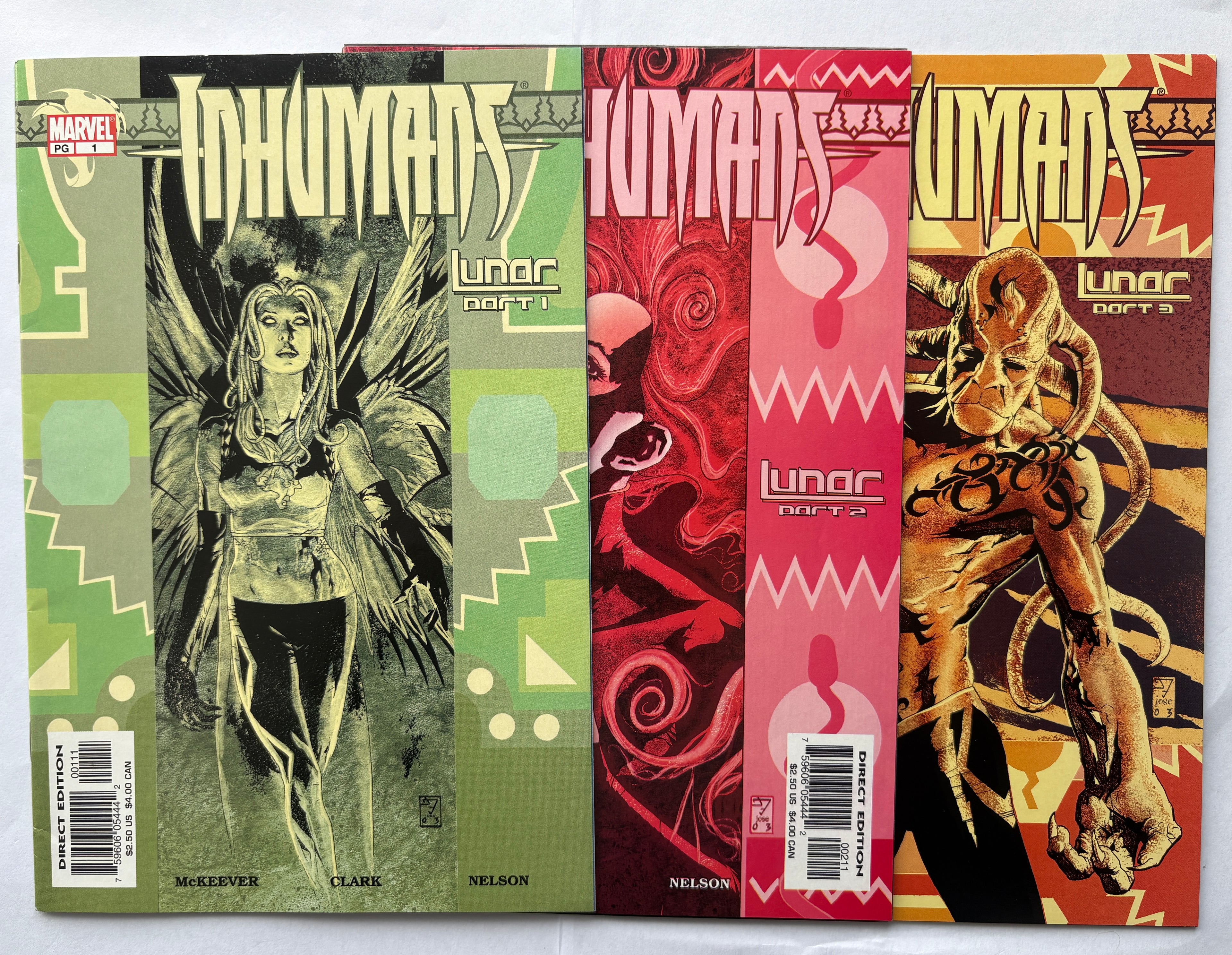Inhumans #1, 2 &3 (Lunar Pt 1, 2 & 3) - Marvel Comics 2003 F/VF 7.0