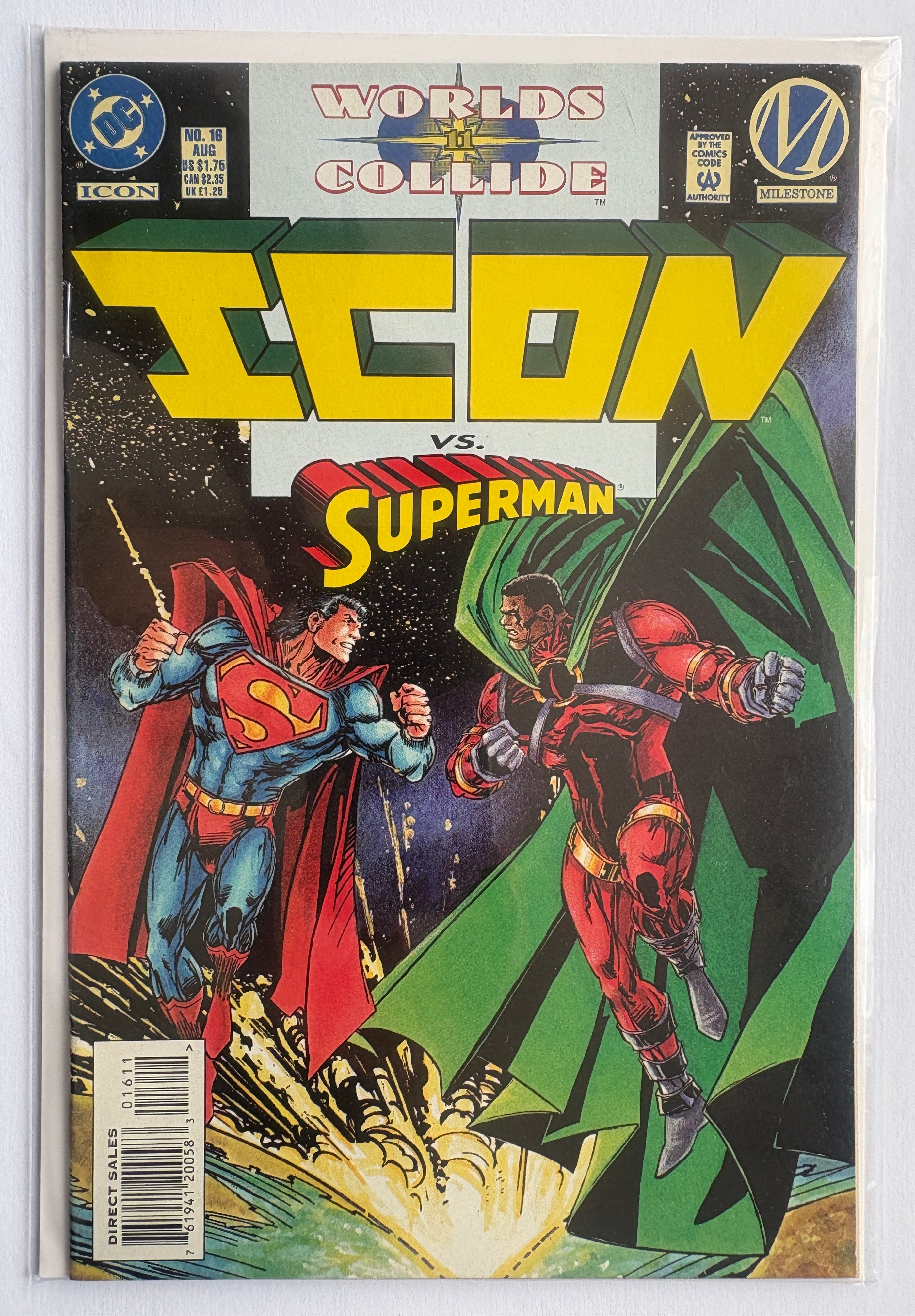 Icon #16 - Icon vs Superman Worlds Collide #11 - DC Comics August 1994 F/VF 7.0