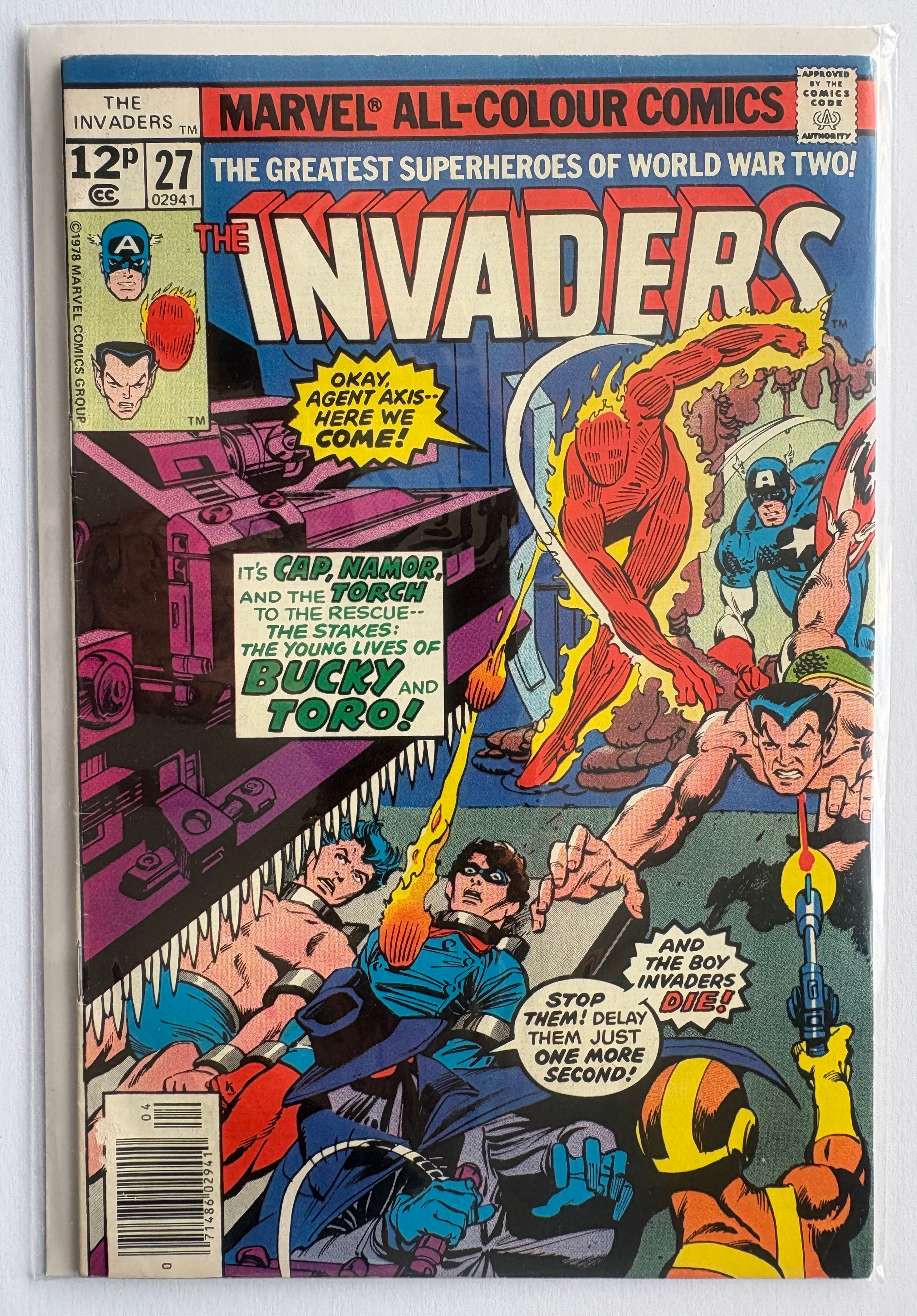 The Invaders #27 - UK Variant Marvel Comics April 1978 F/VF 7.0