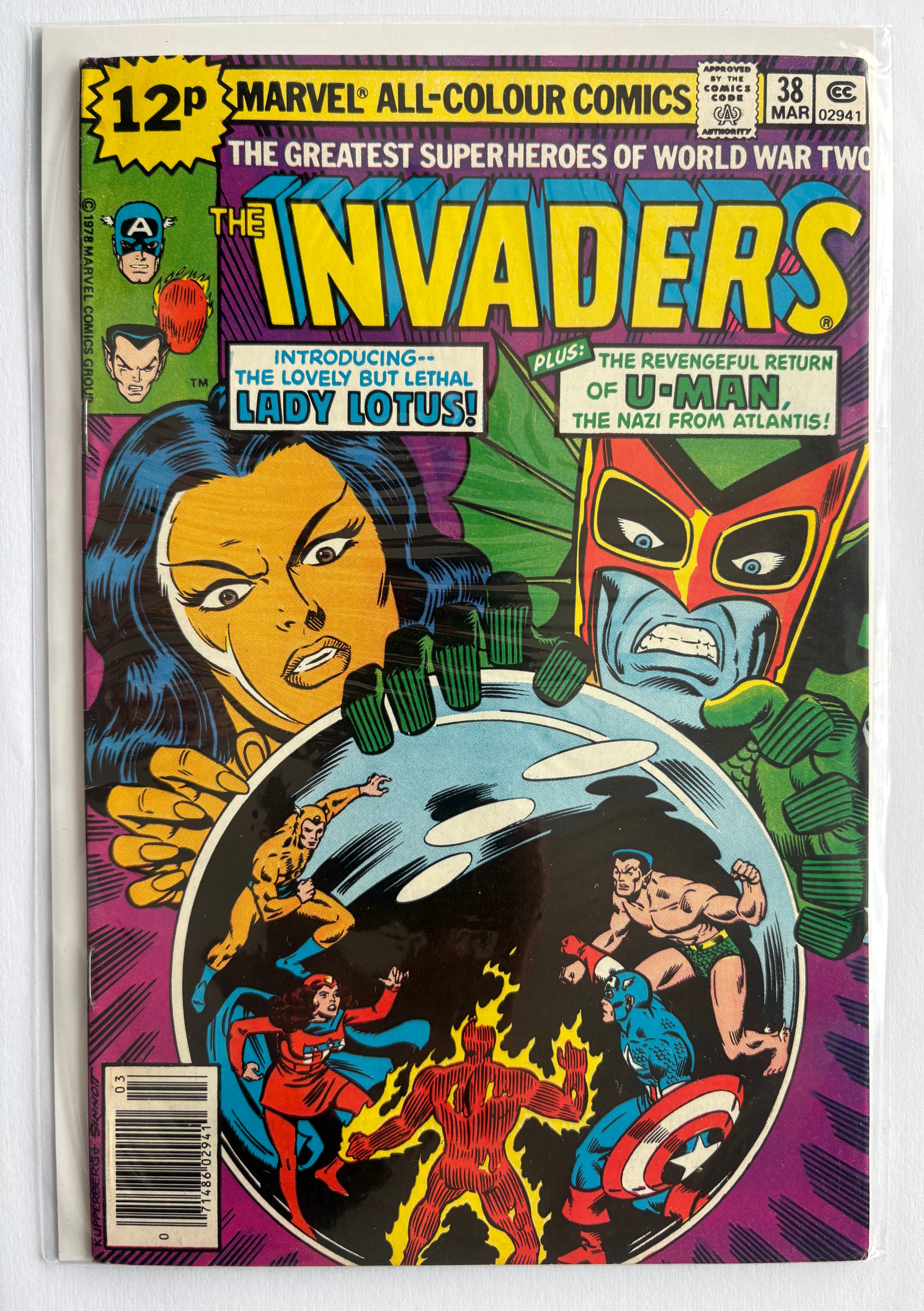The Invaders #38 - UK Variant - Marvel Comics - March 1979 VF- 7.5