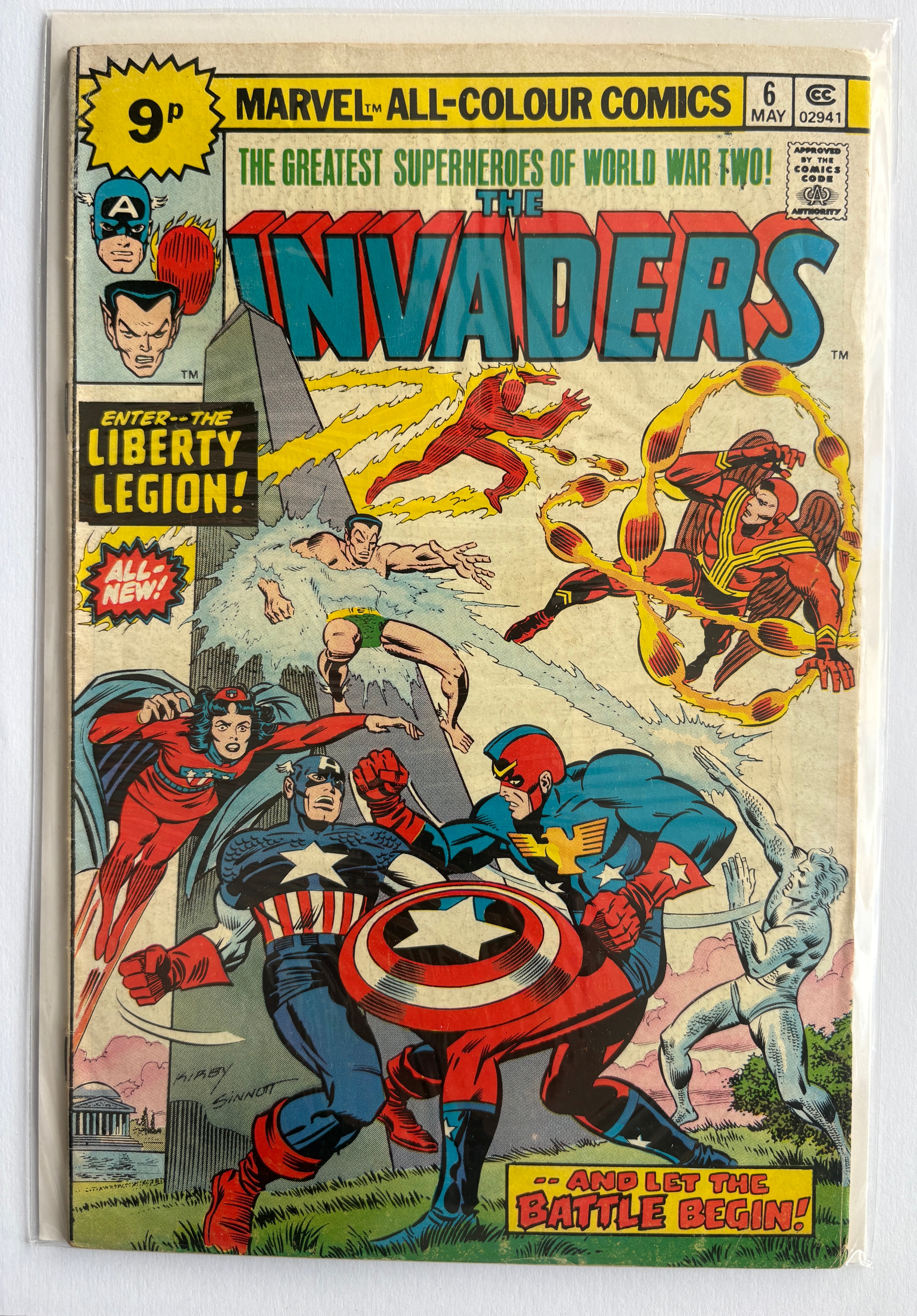 The Invaders #6 - Marvel Comics - UK Variant May 1976 FN 6.0