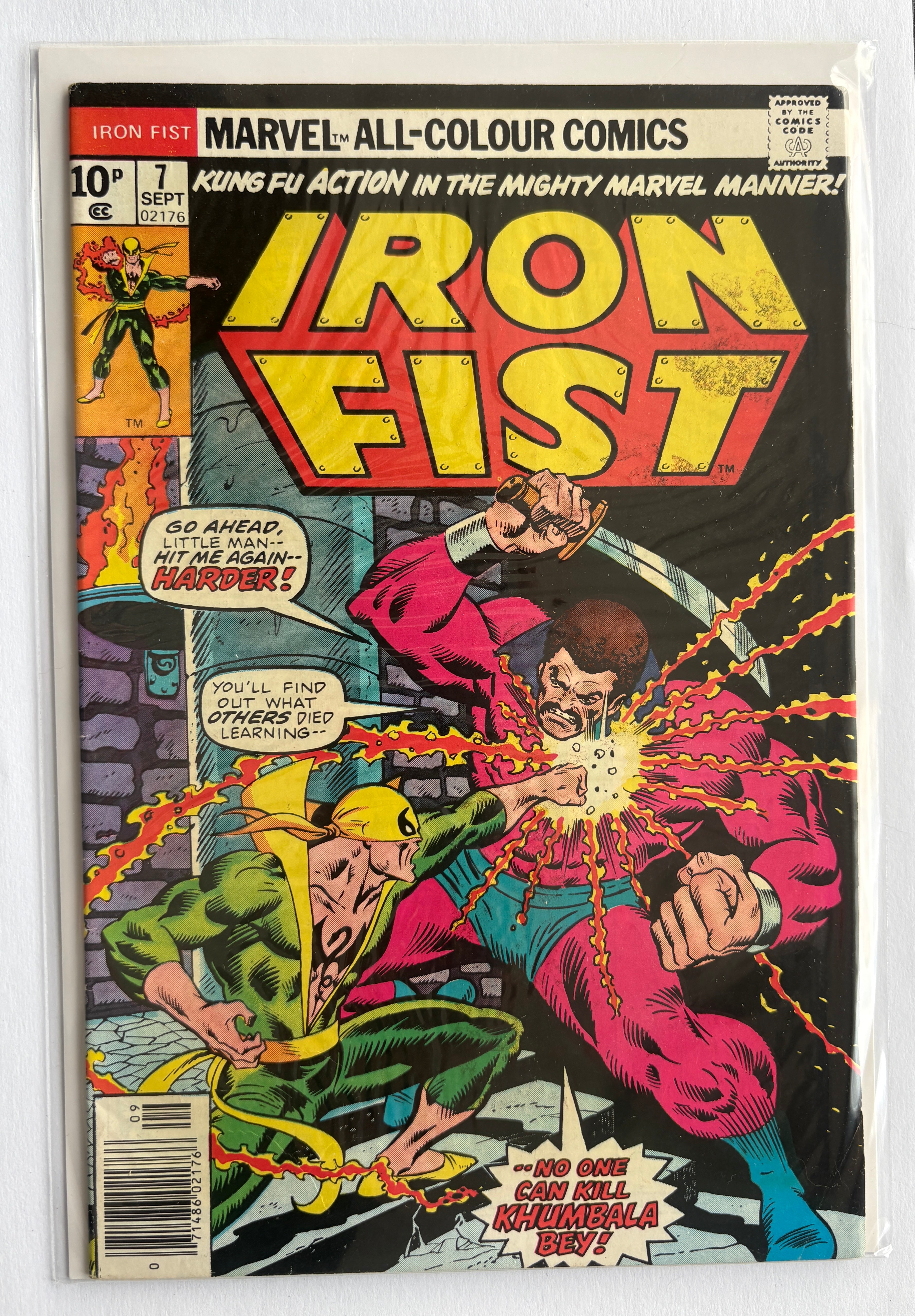 Iron Fist #7 - Marvel Comics UK Variant September 1976 FN 6.0