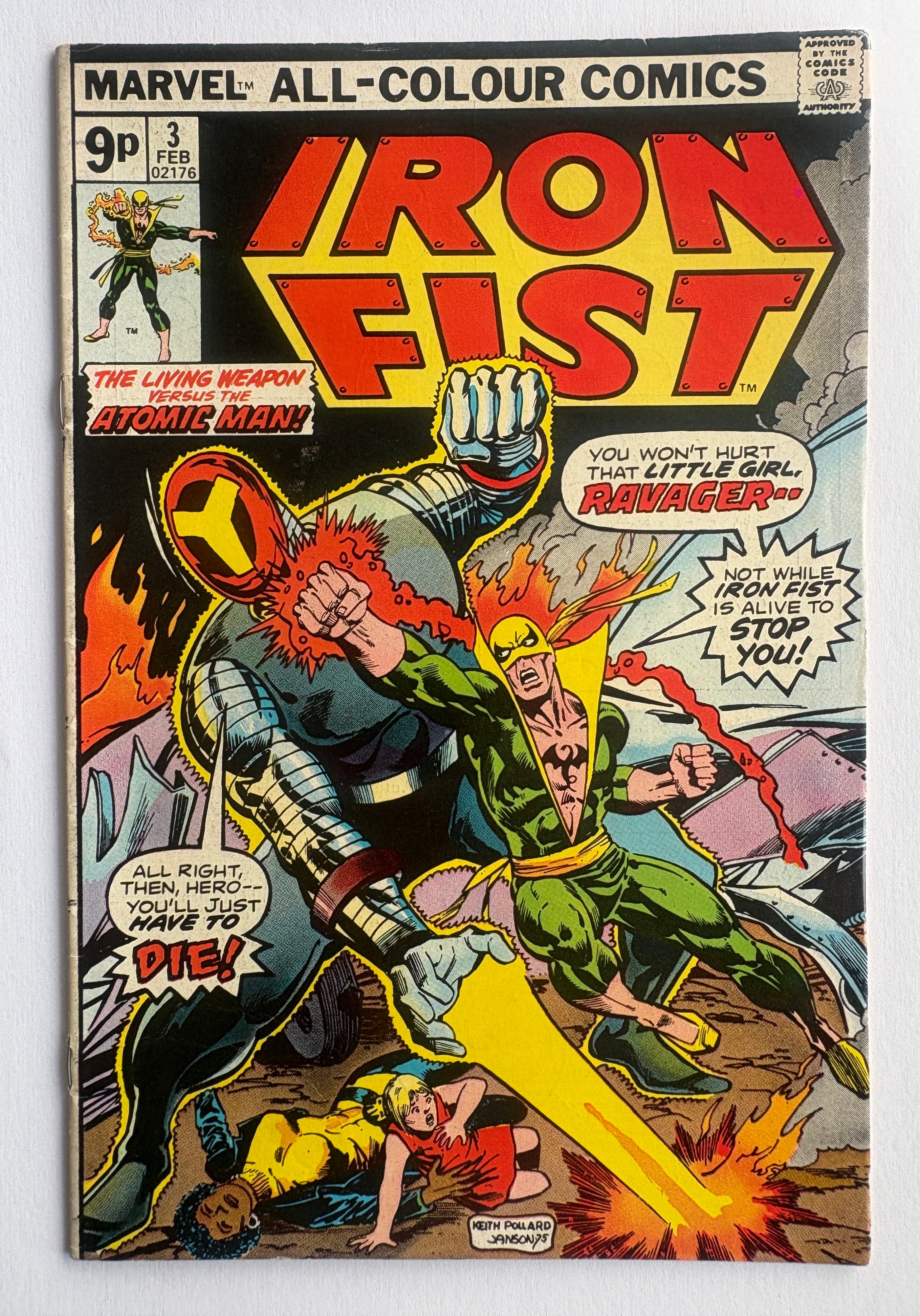 Iron Fist #3 - Marvel Comics UK Variant February 1976 FN 6.5