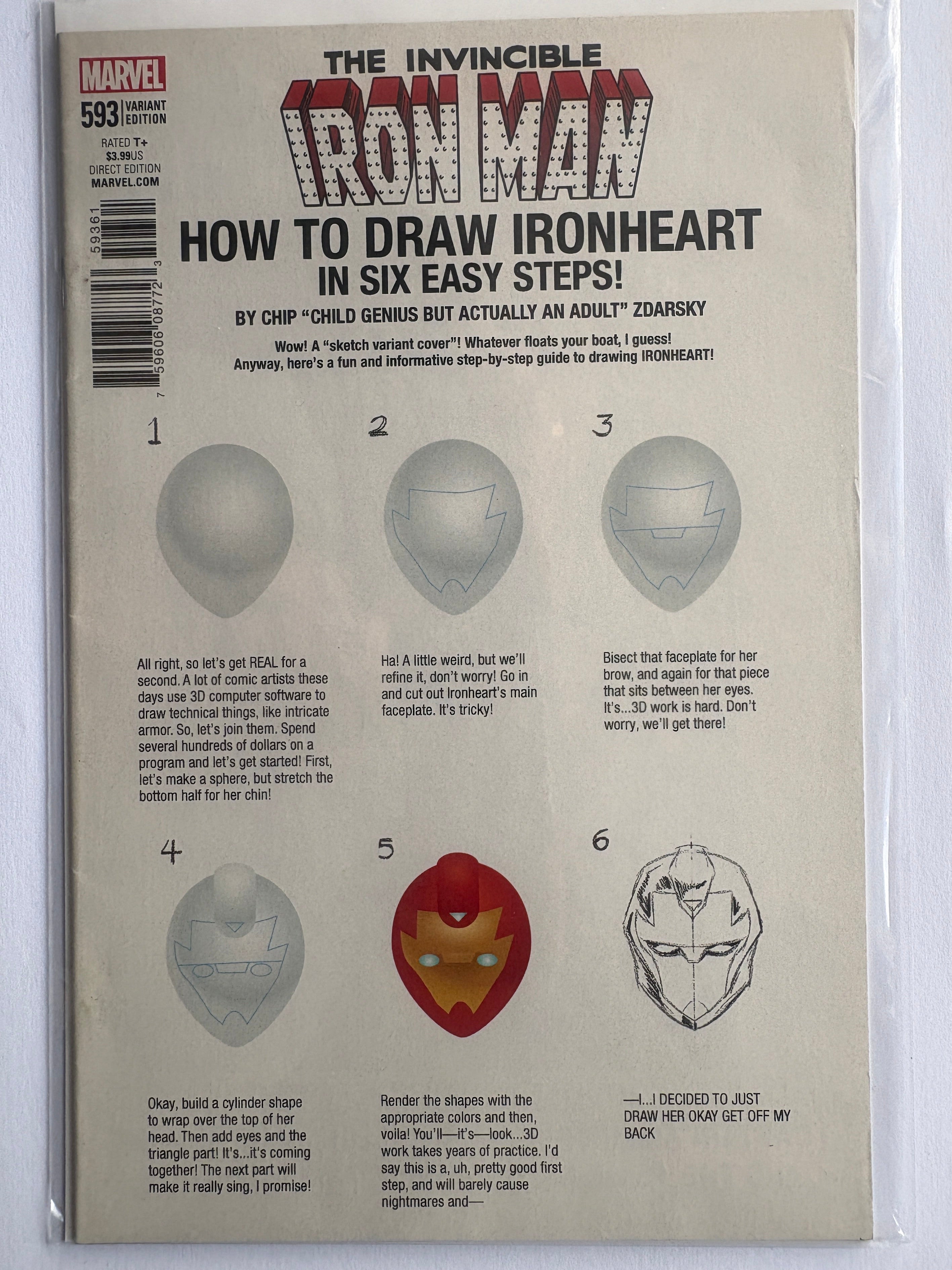 The Invincible Iron Man #593 - 1st Printing Variant Marvel December 2017 VF 8.0